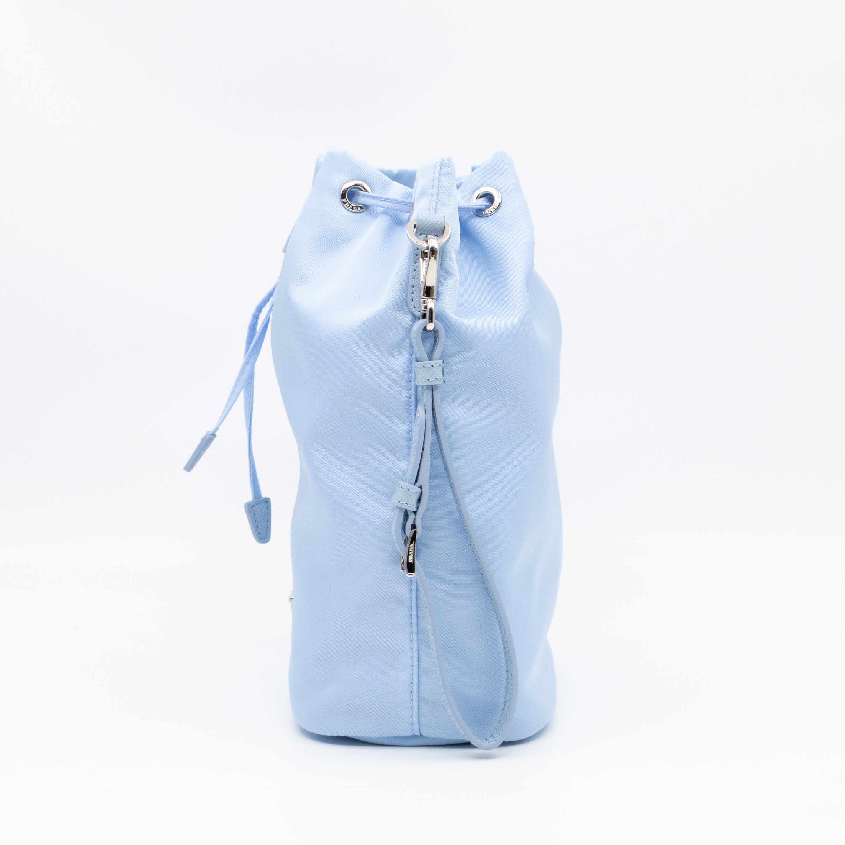 Re-Nylon Mini Pouch Light Blue Fabric