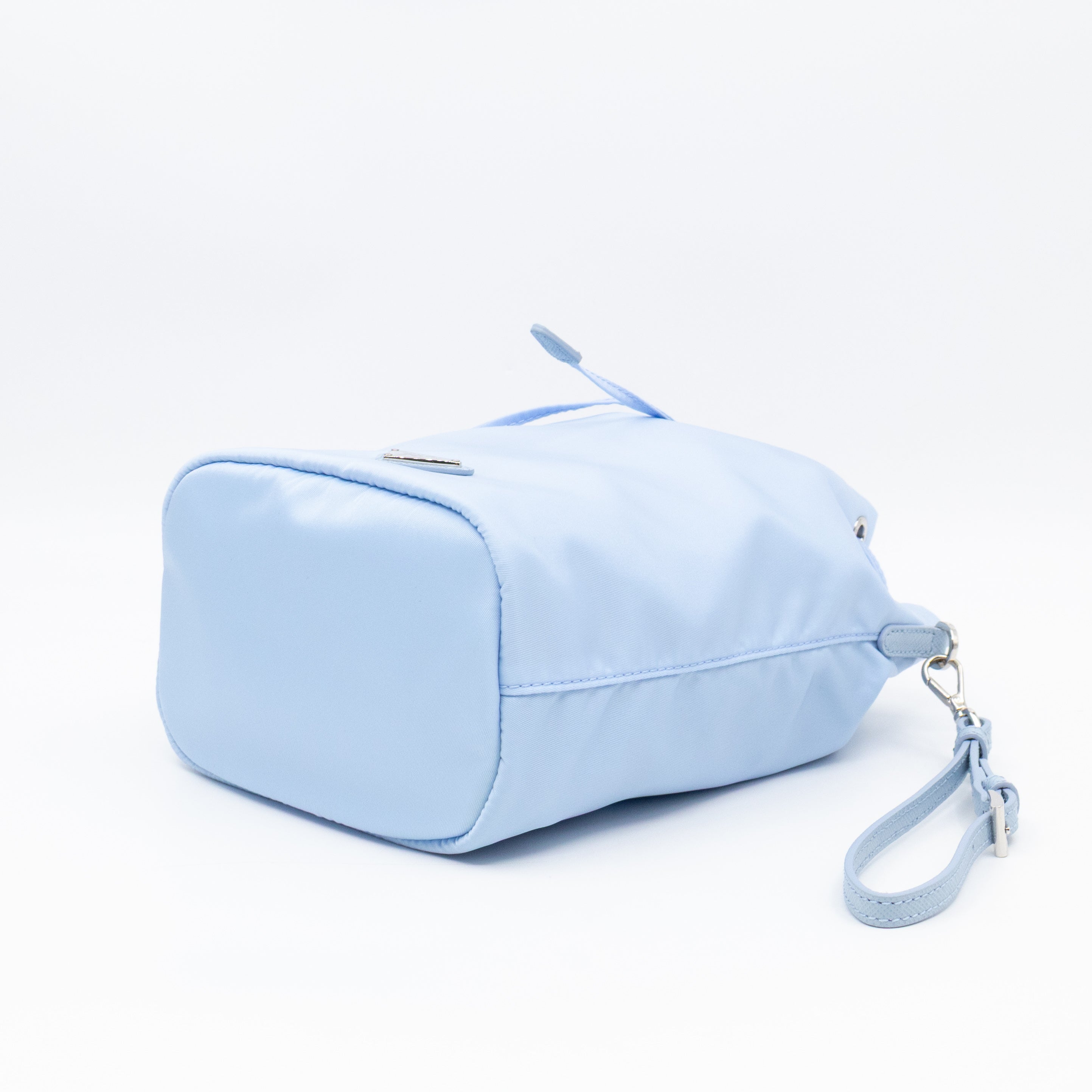 Re-Nylon Mini Pouch Light Blue Fabric