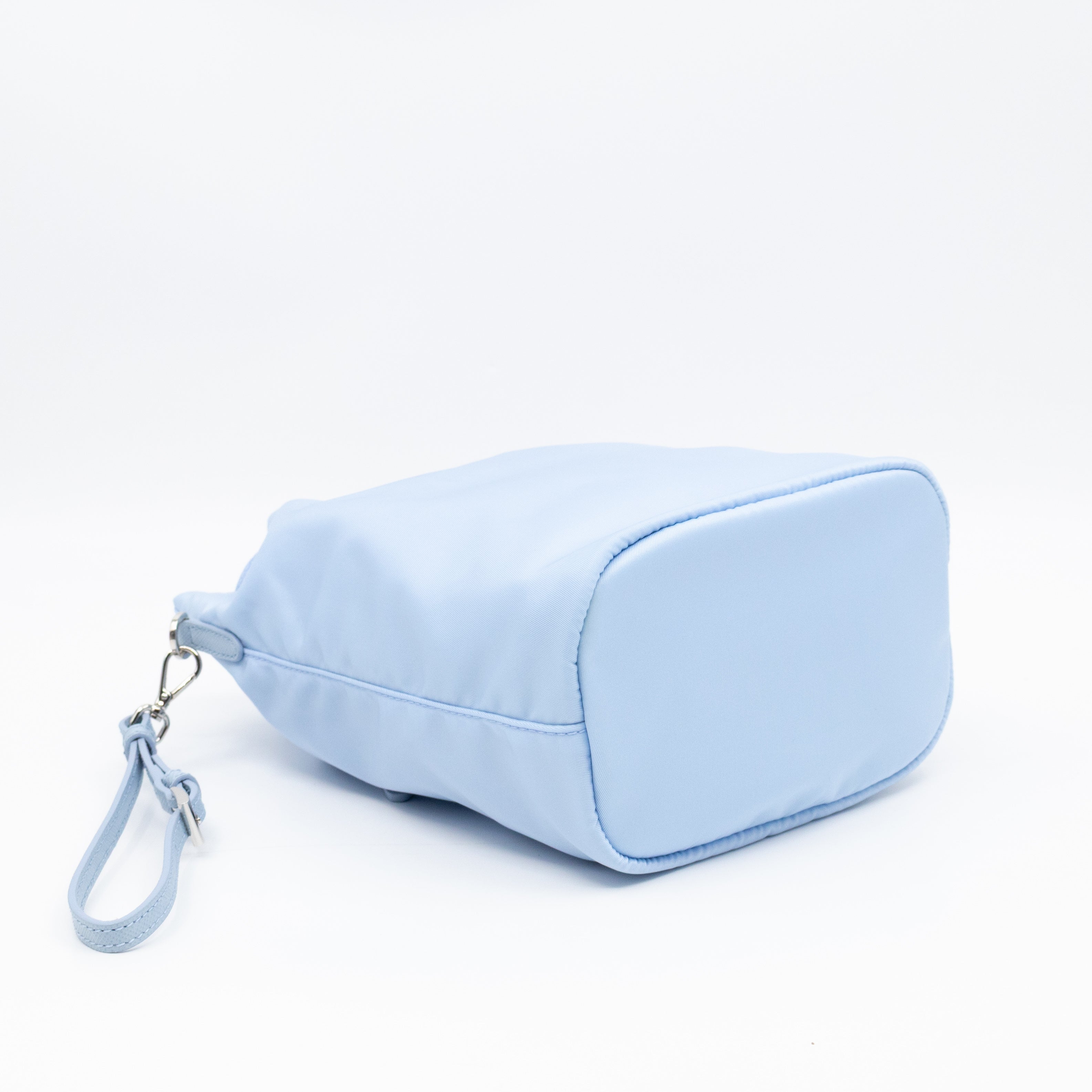 Re-Nylon Mini Pouch Light Blue Fabric