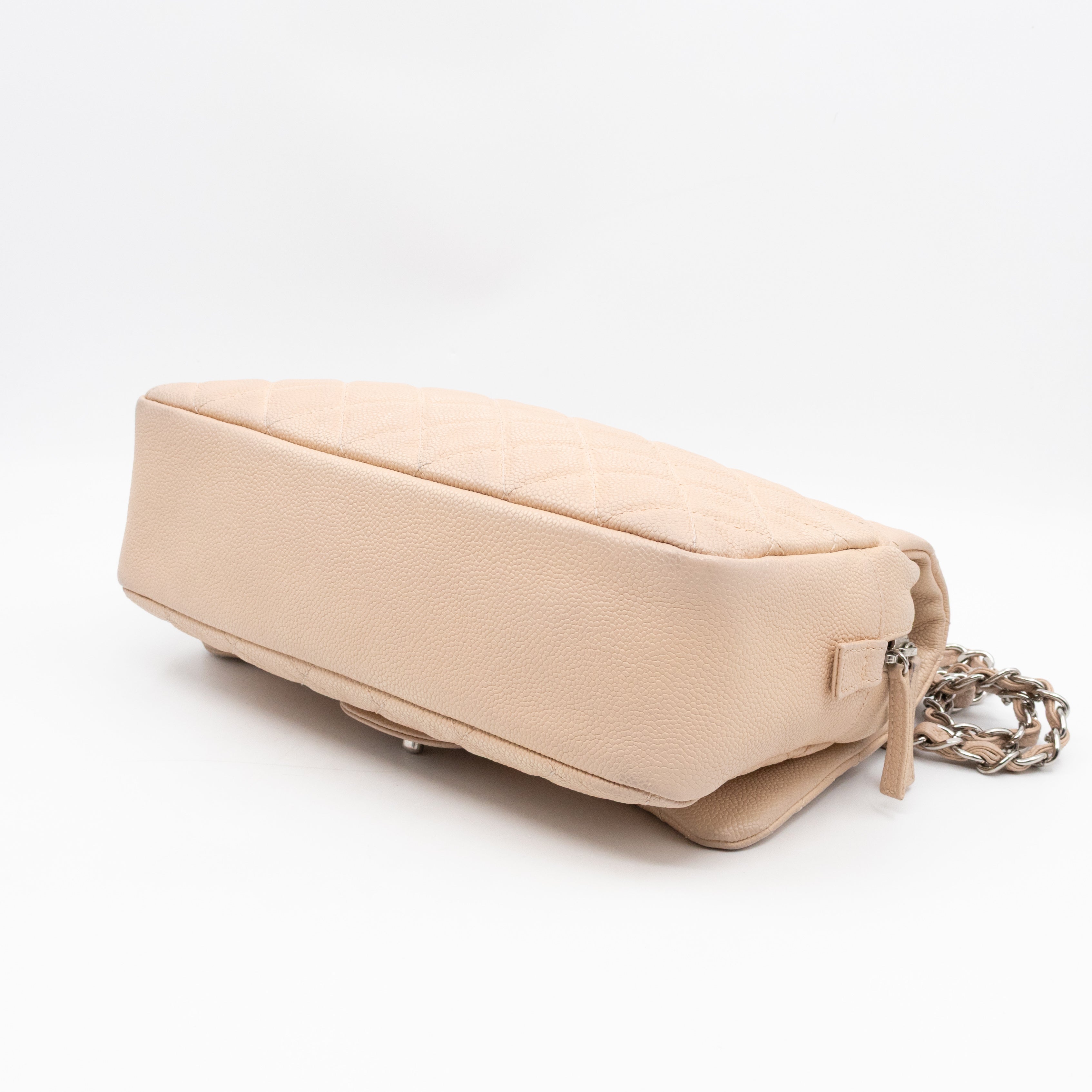 Casual Journey Flap Bag Beige Leather Silver