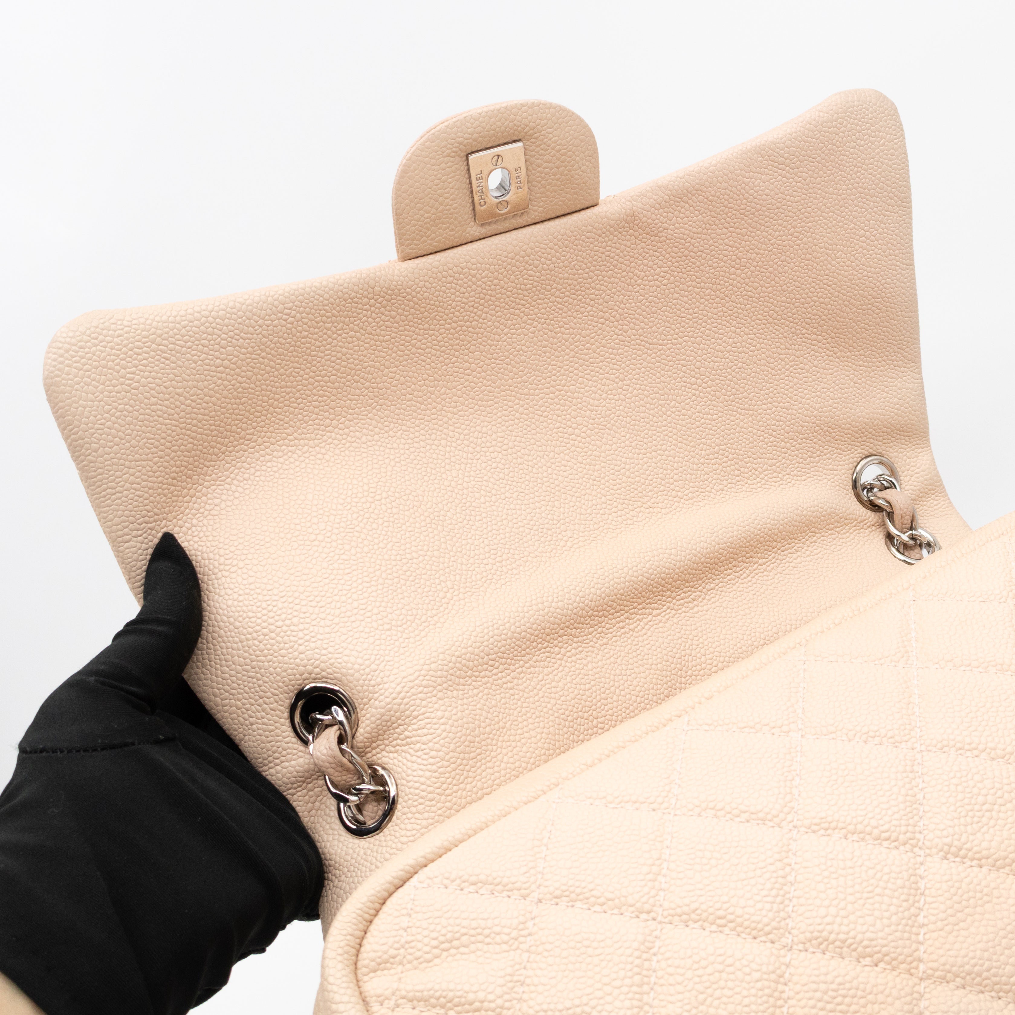 Casual Journey Flap Bag Beige Leather Silver