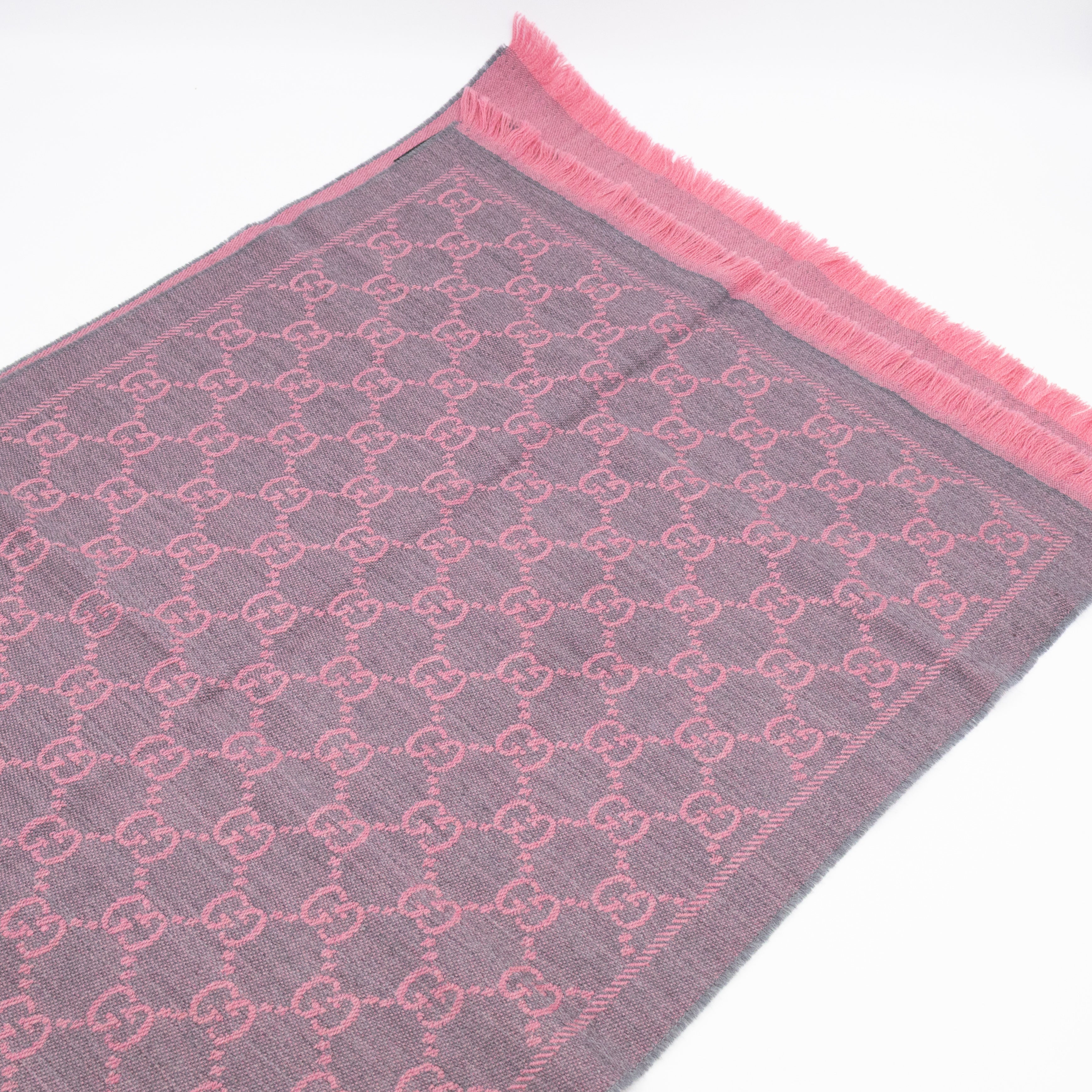 GG Wool Scarf Pink Graphite