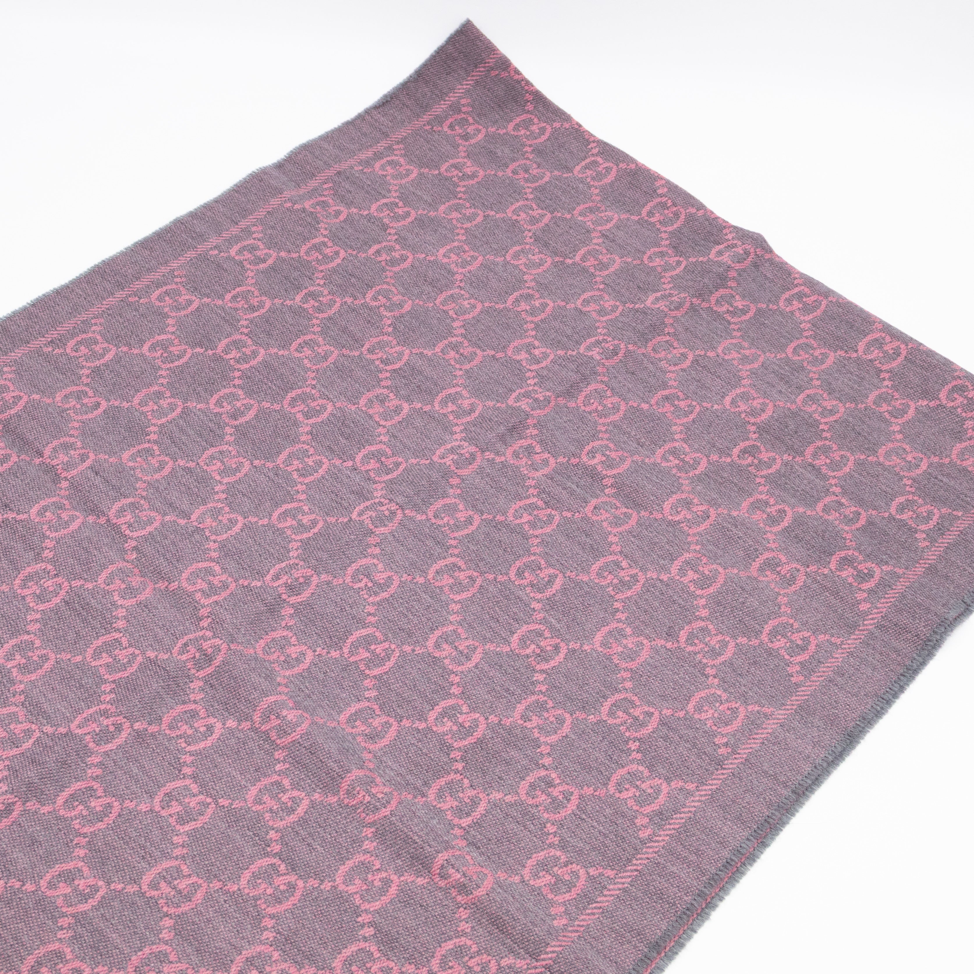 GG Wool Scarf Pink Graphite