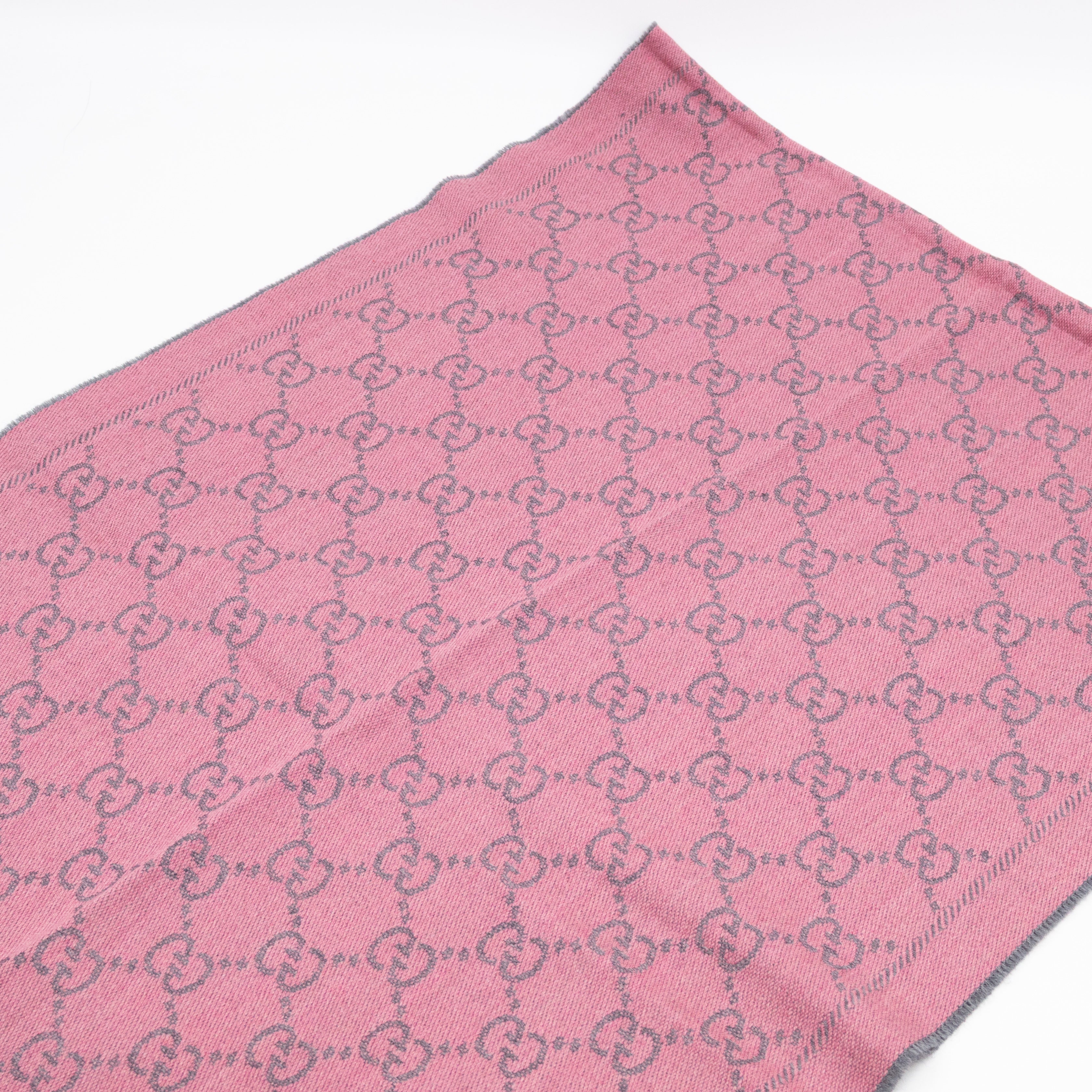 GG Wool Scarf Pink Graphite