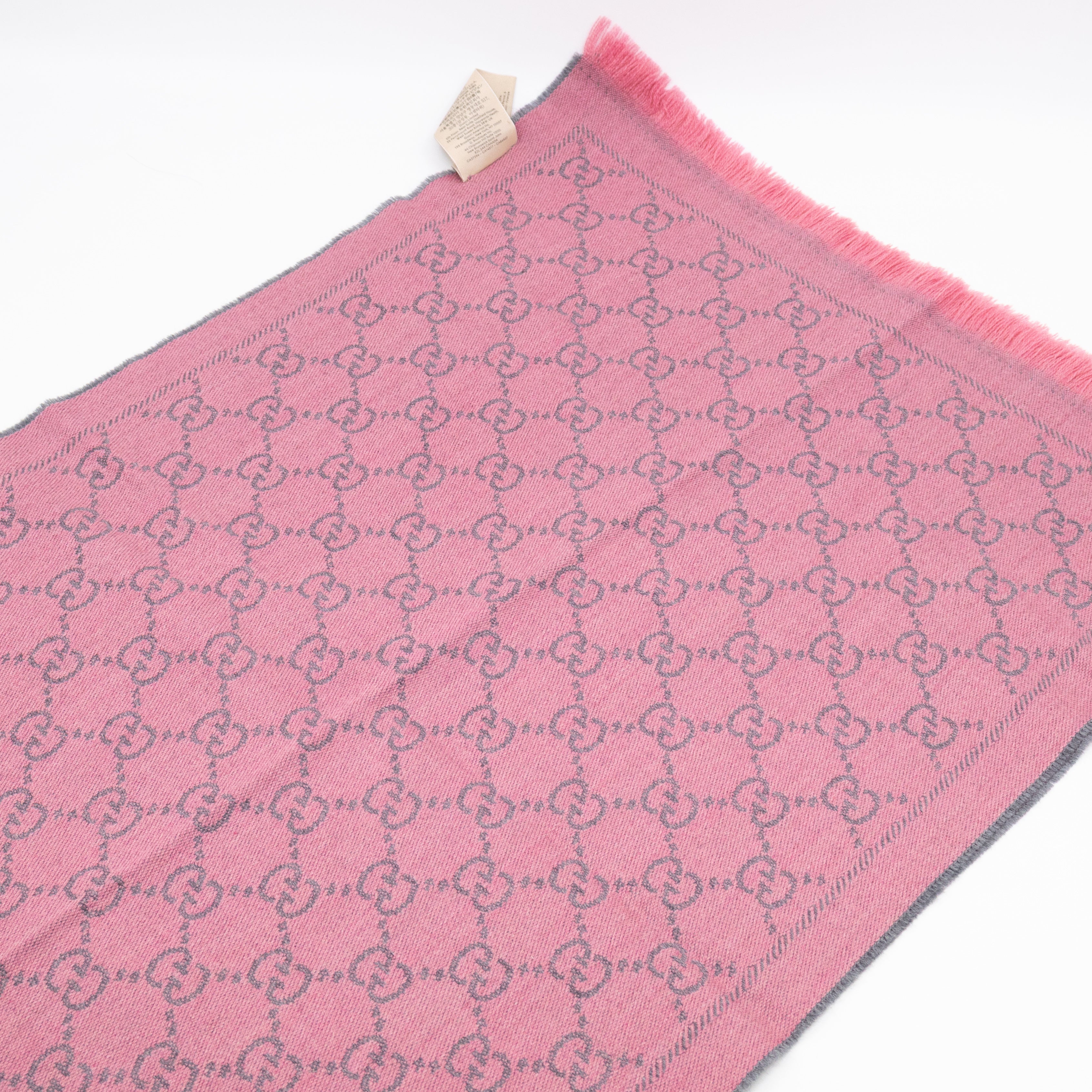 GG Wool Scarf Pink Graphite