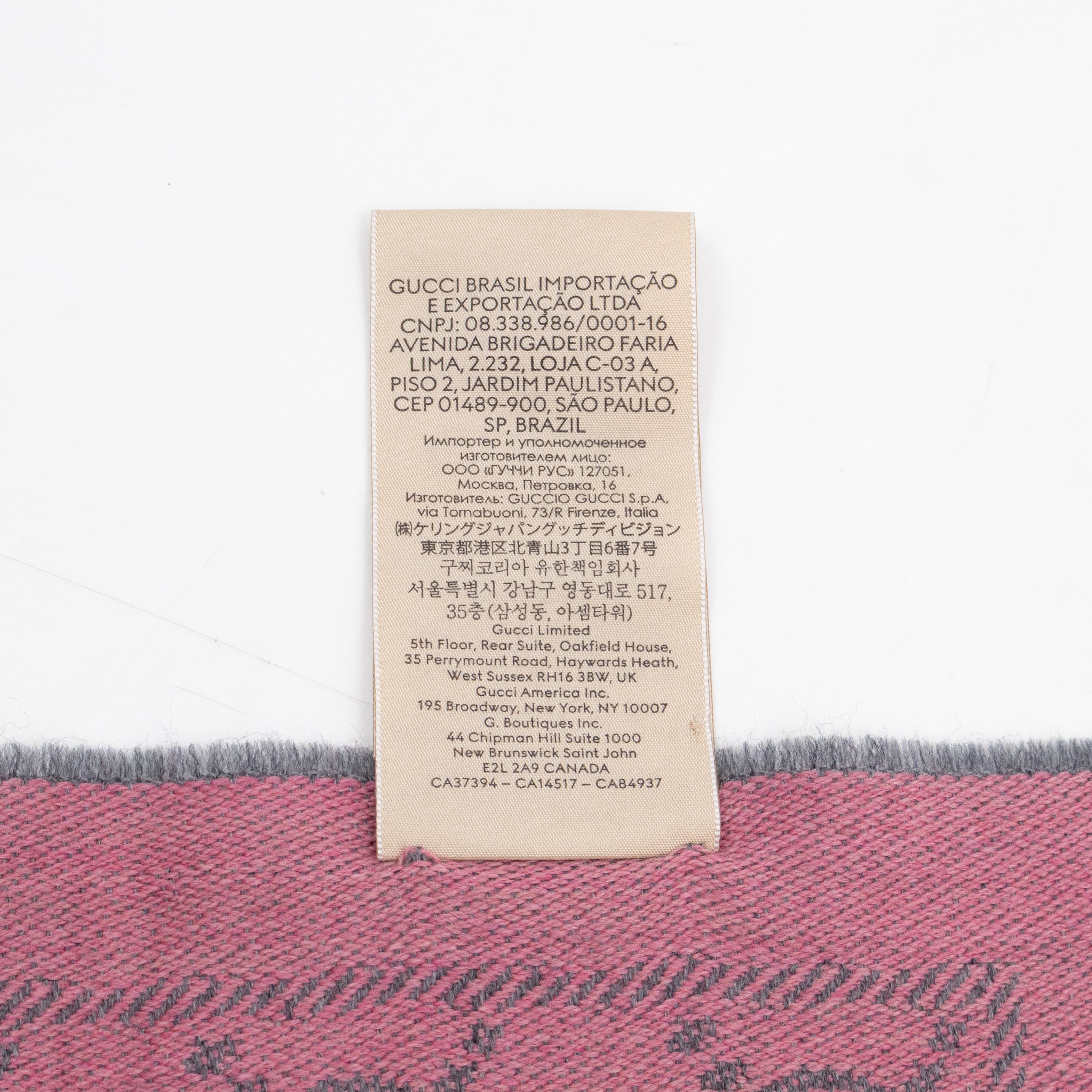 GG Wool Scarf Pink Graphite