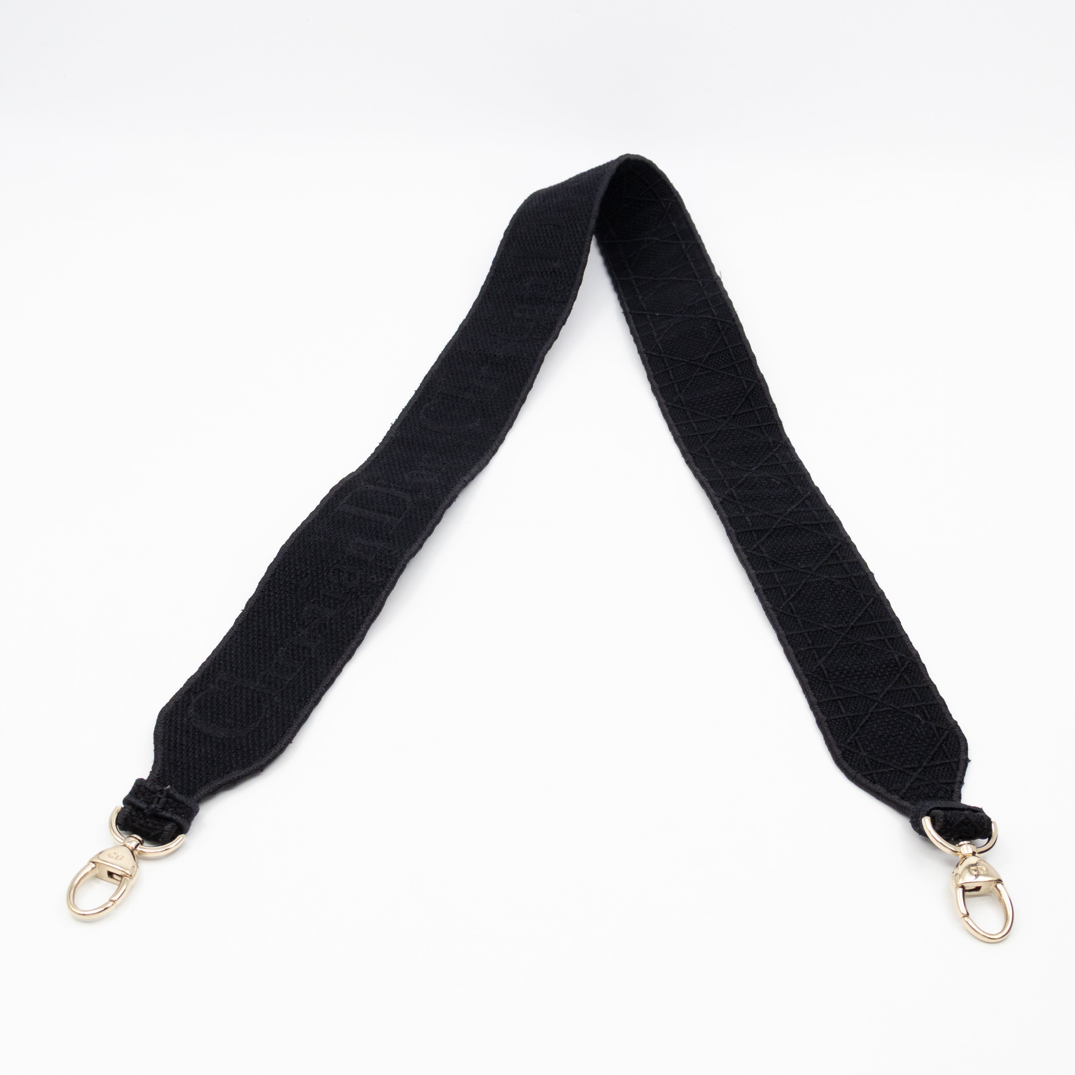 Lady D-Lite Medium Black Canvas Embroidery Cannage