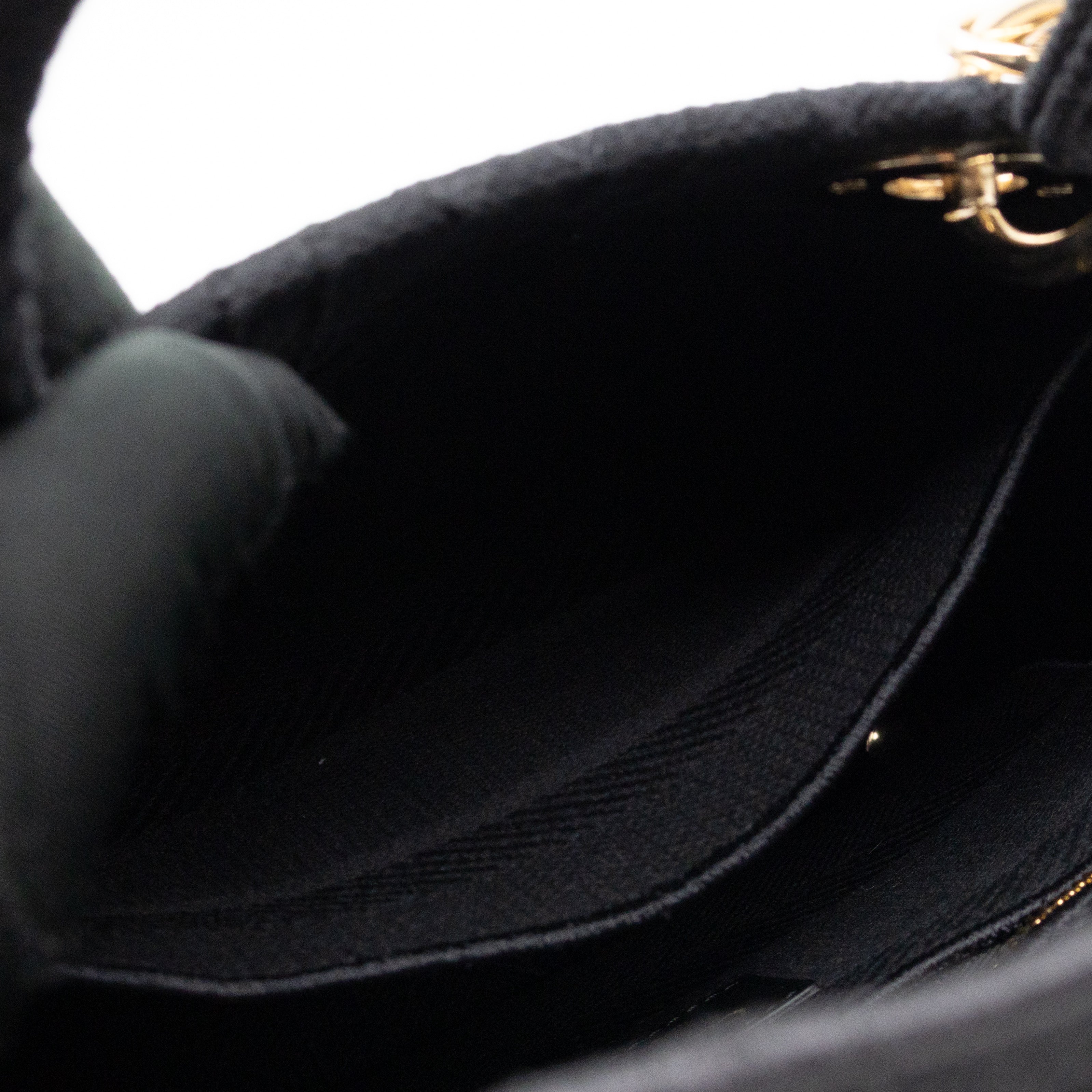 Lady D-Lite Medium Black Canvas Embroidery Cannage