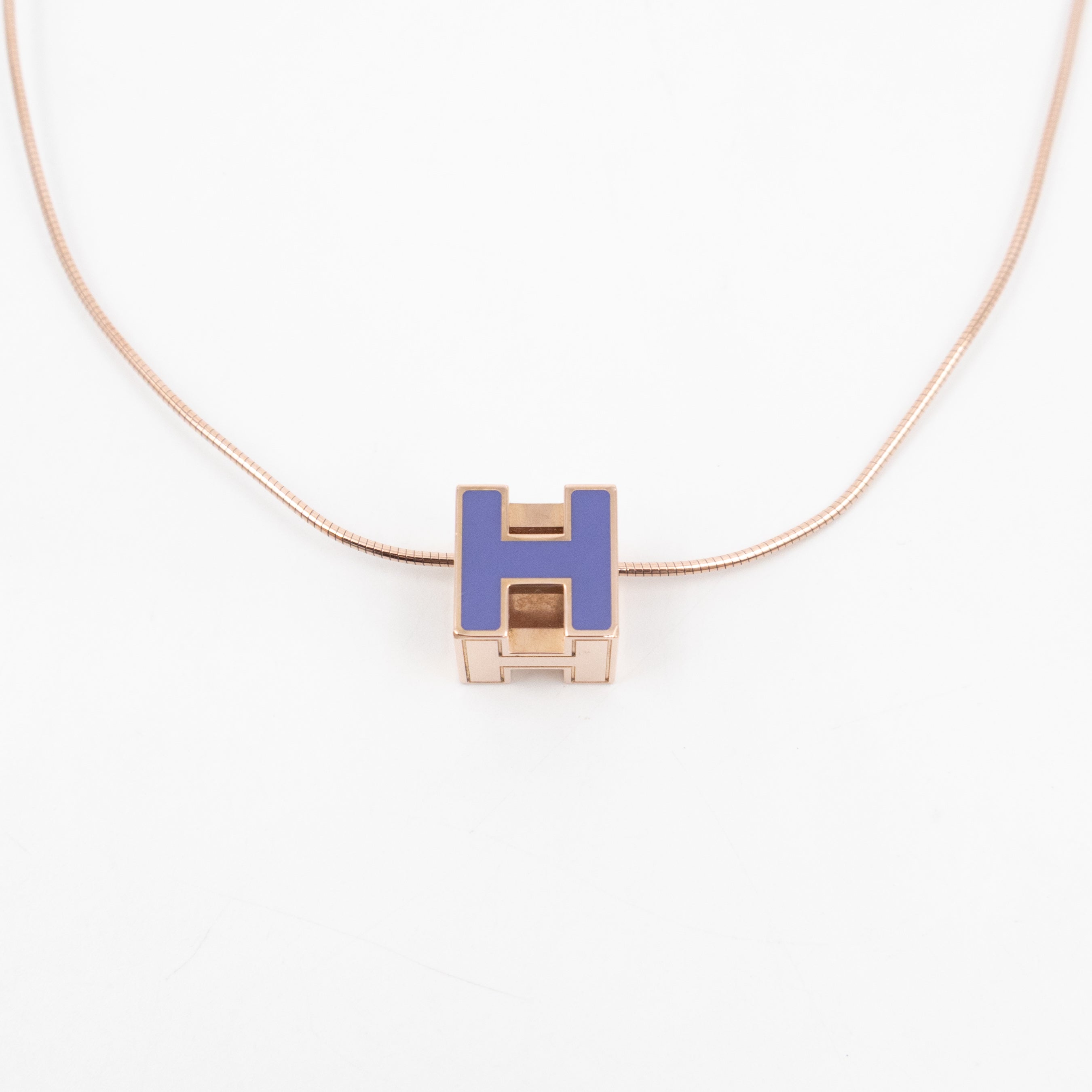Cage d'H Pendant Necklace Parme Enamel