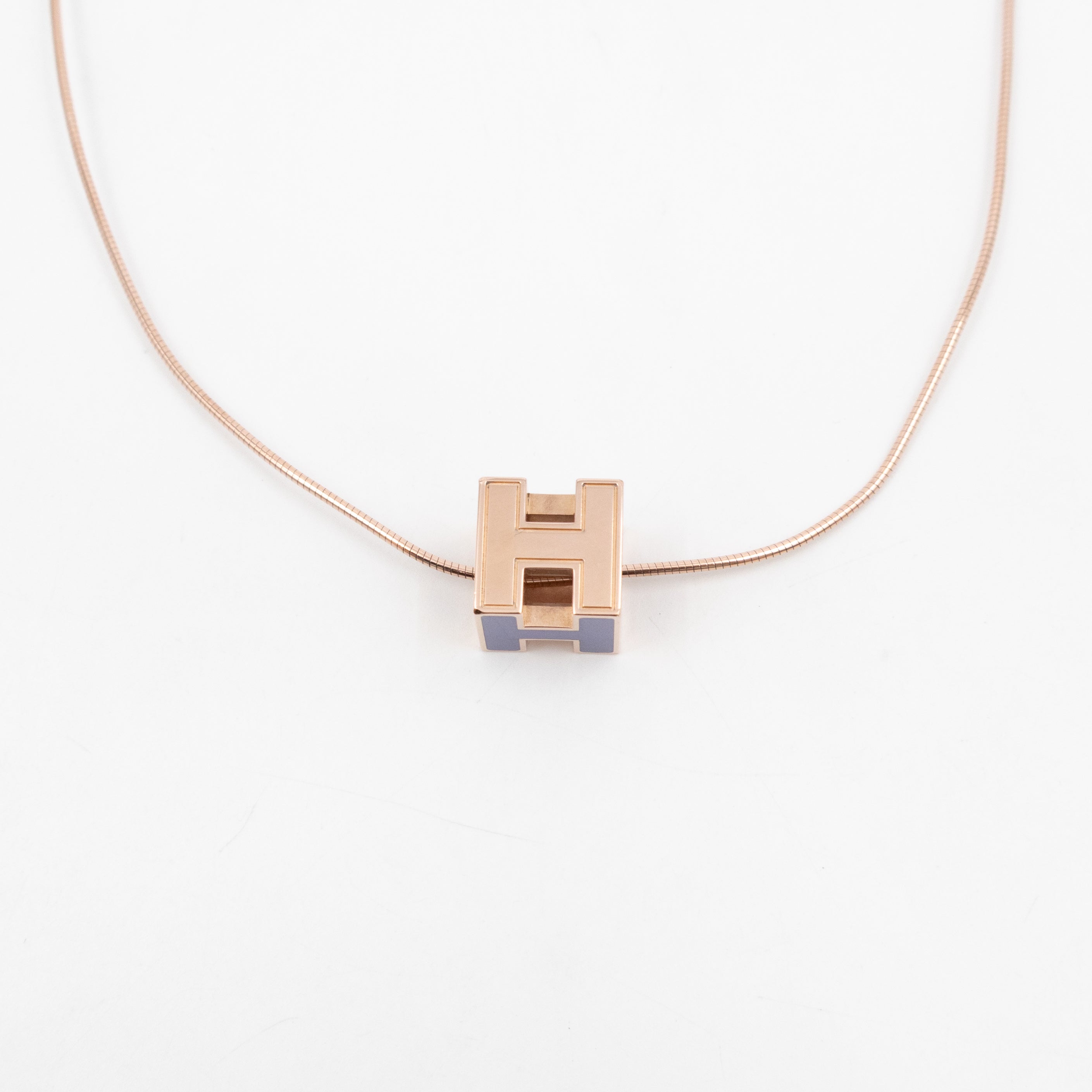 Cage d'H Pendant Necklace Parme Enamel