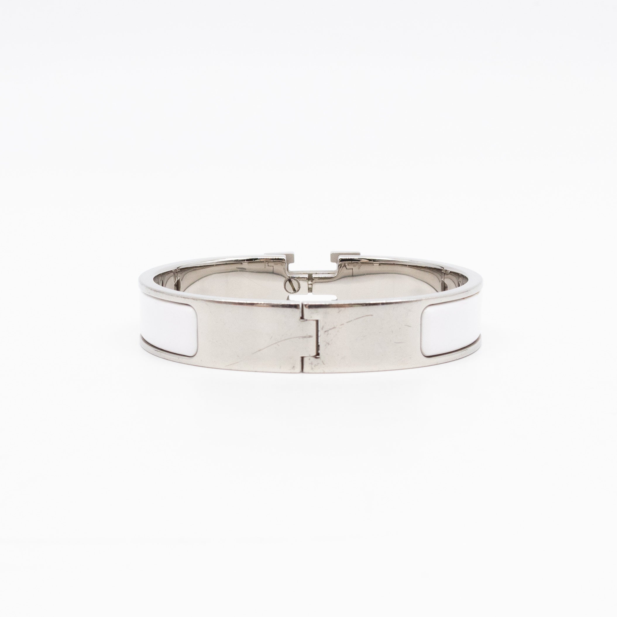 Clic H Bracelet PM White & Silver