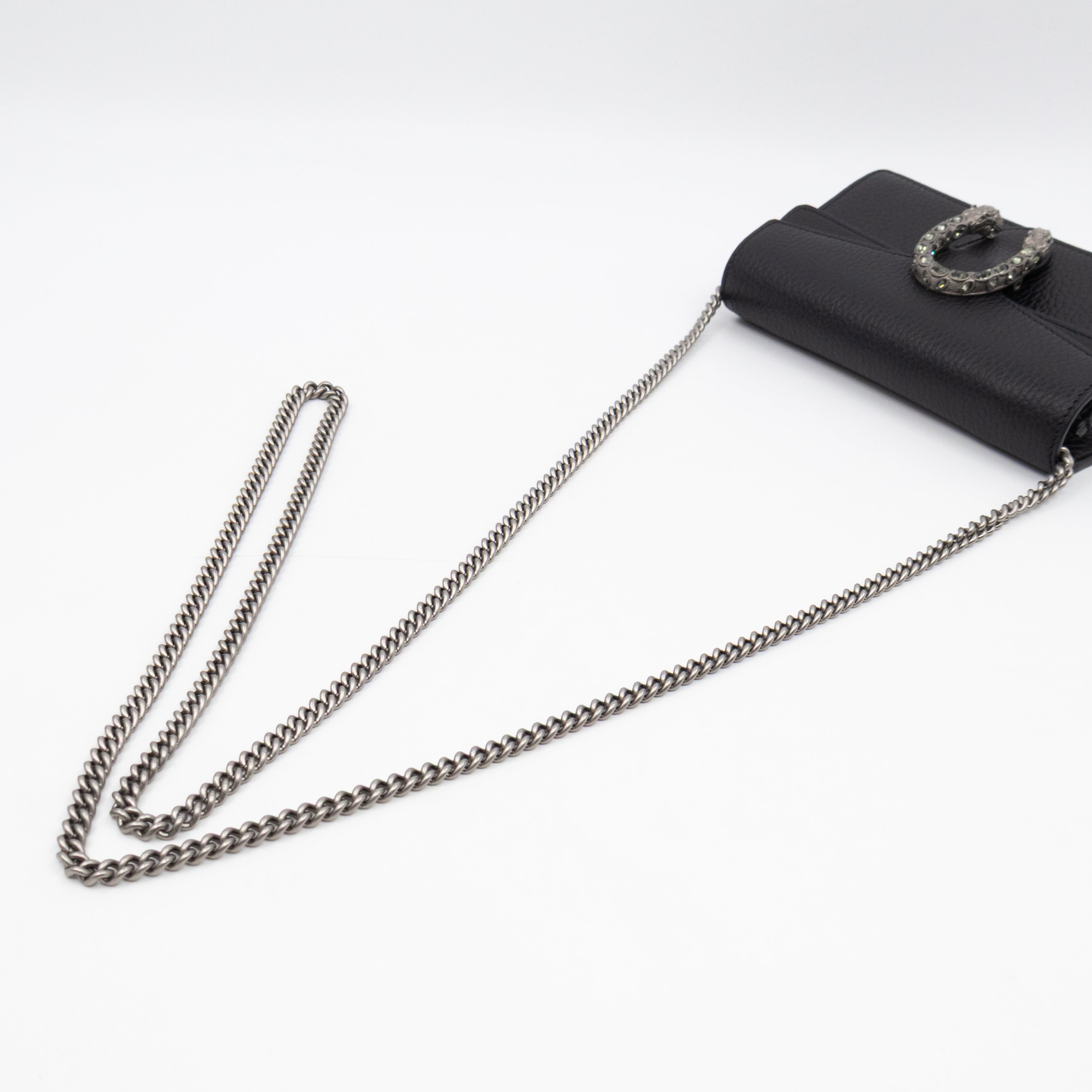 Dionysus Super Mini Black Leather