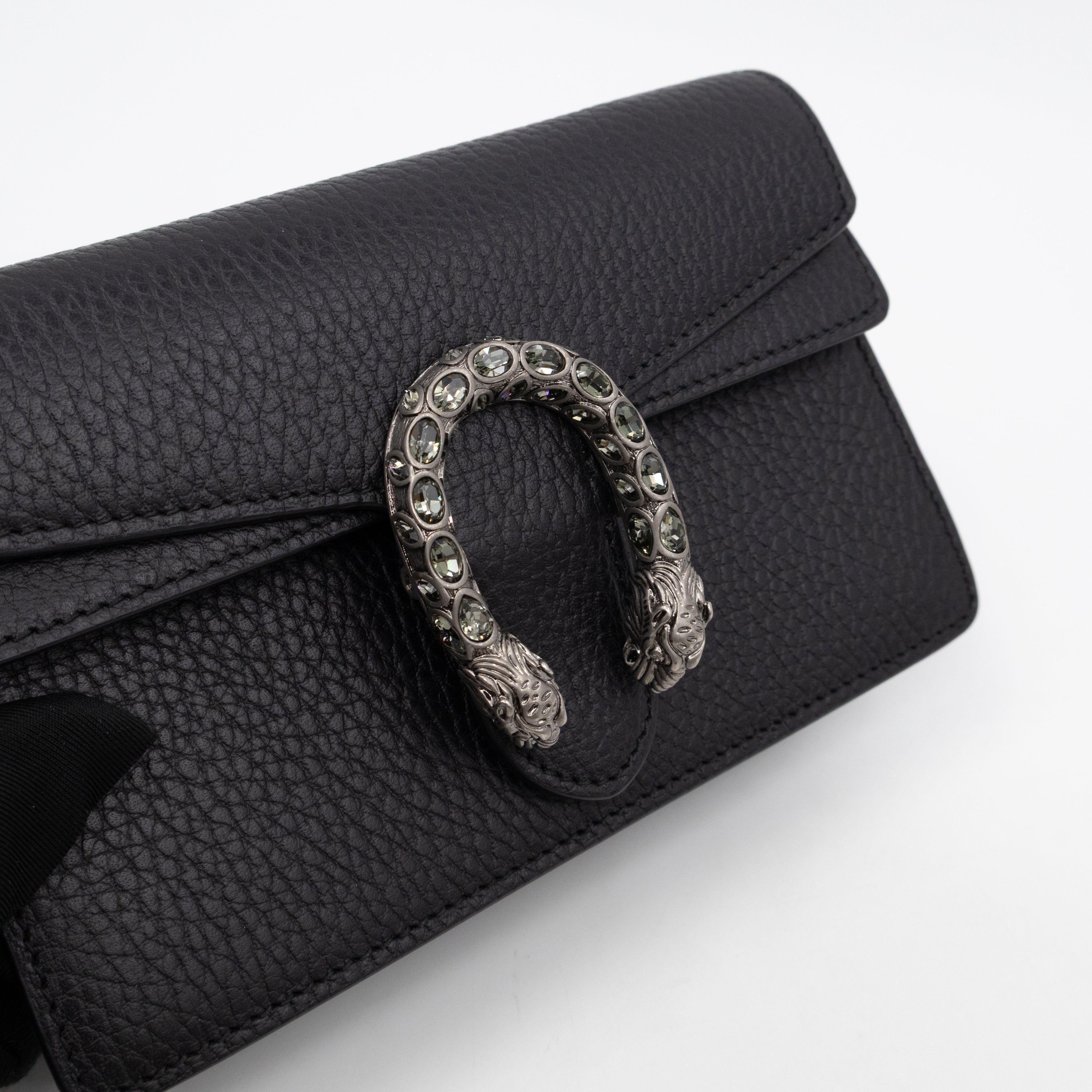 Dionysus Super Mini Black Leather