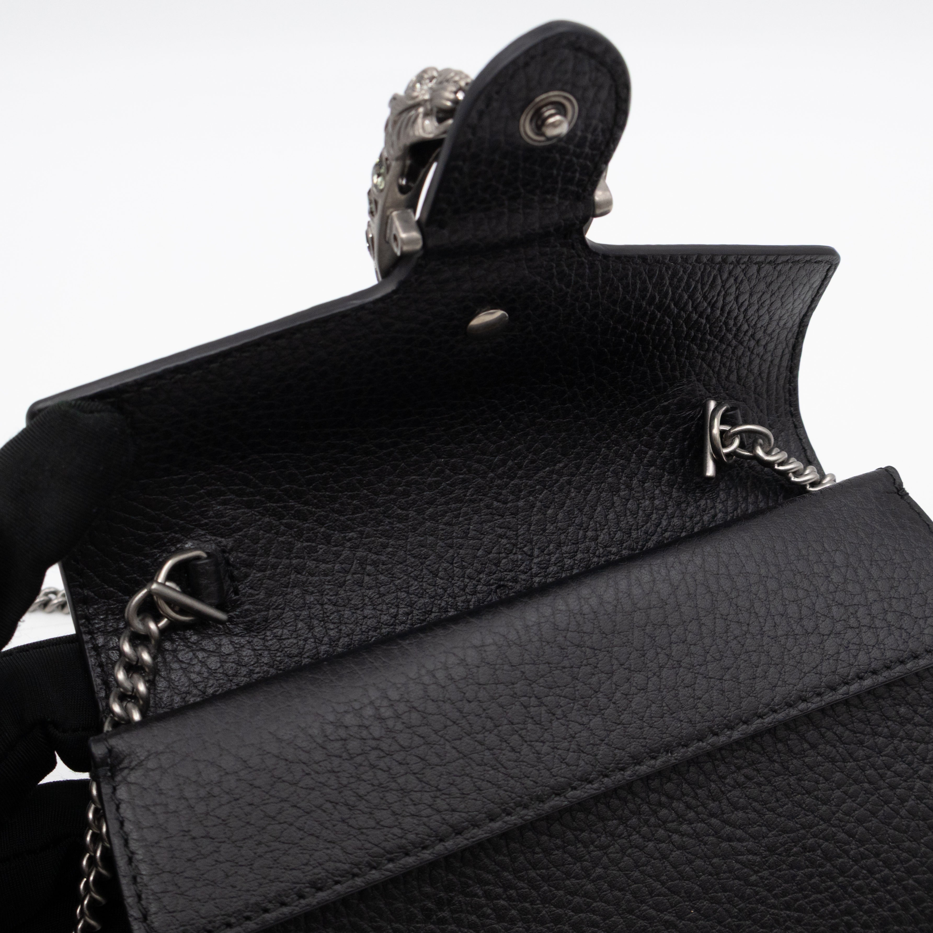 Dionysus Super Mini Black Leather