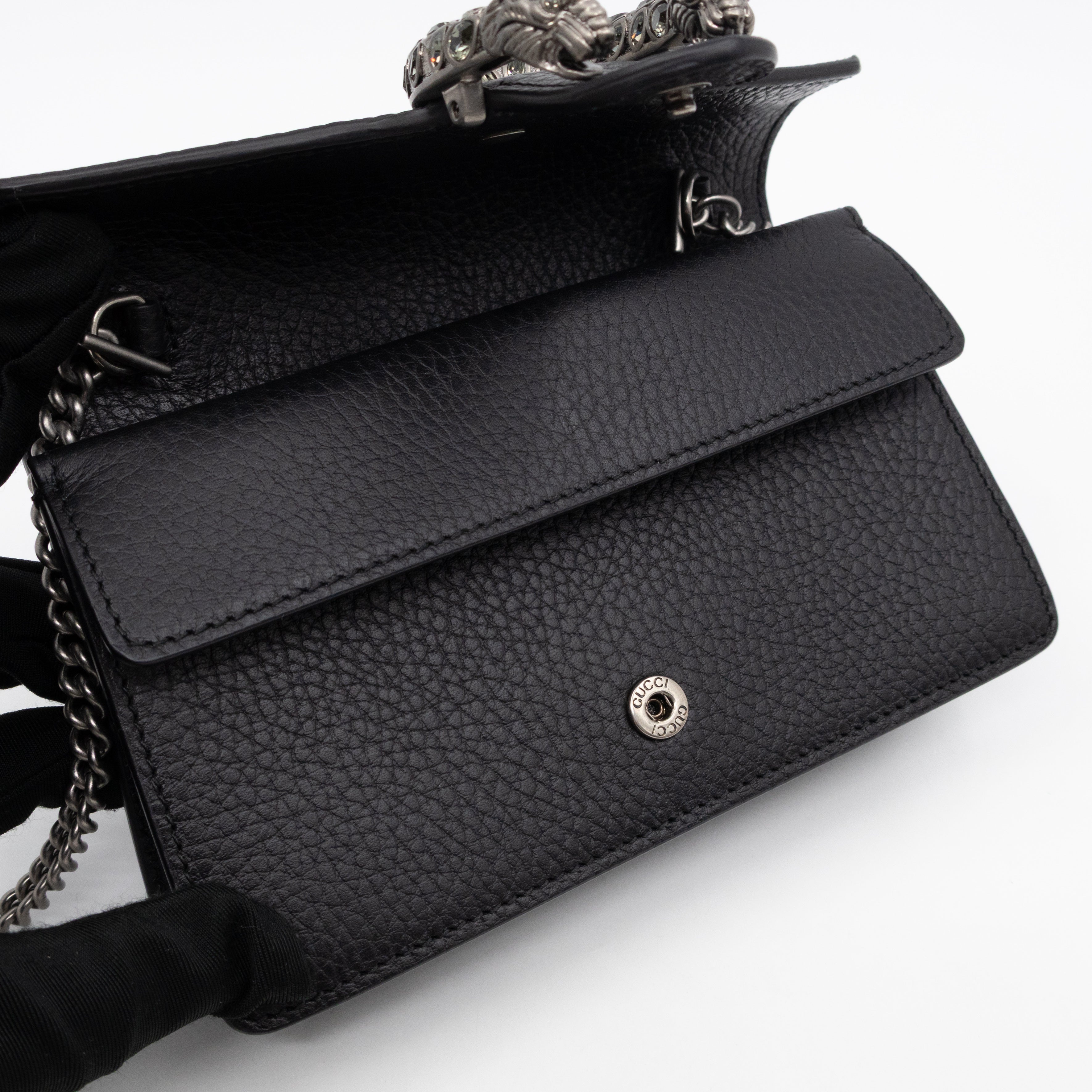 Dionysus Super Mini Black Leather