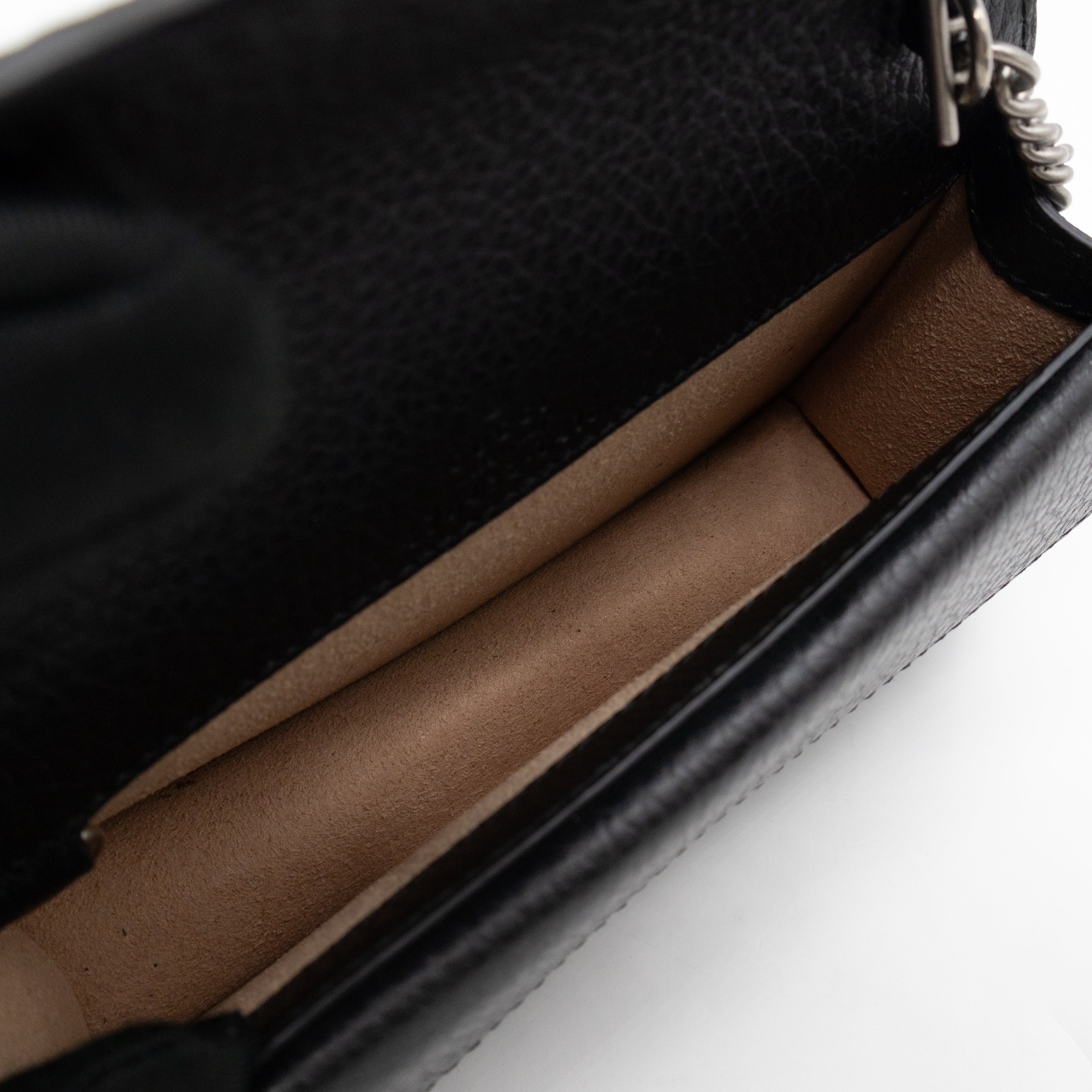 Dionysus Super Mini Black Leather