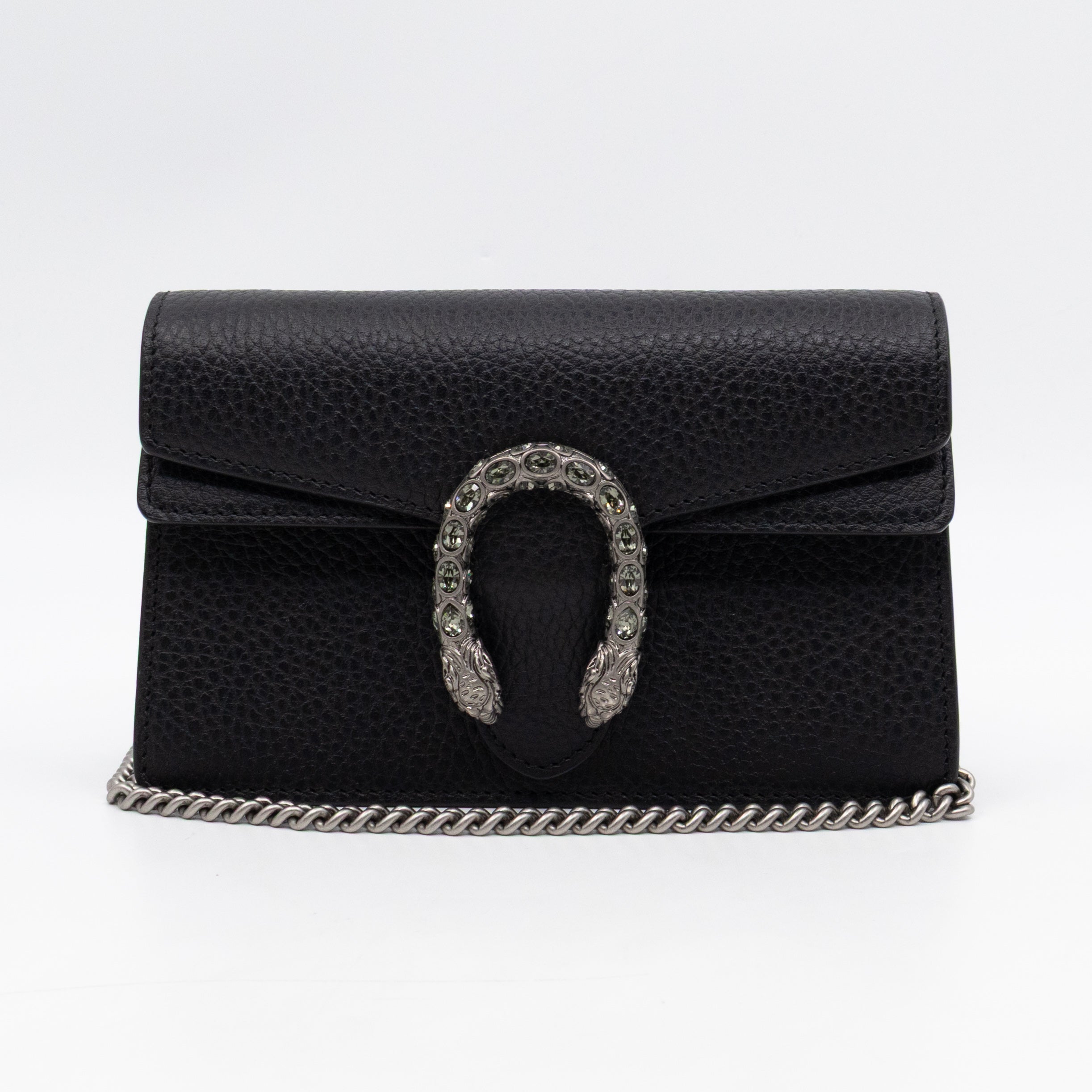 Dionysus Super Mini Black Leather