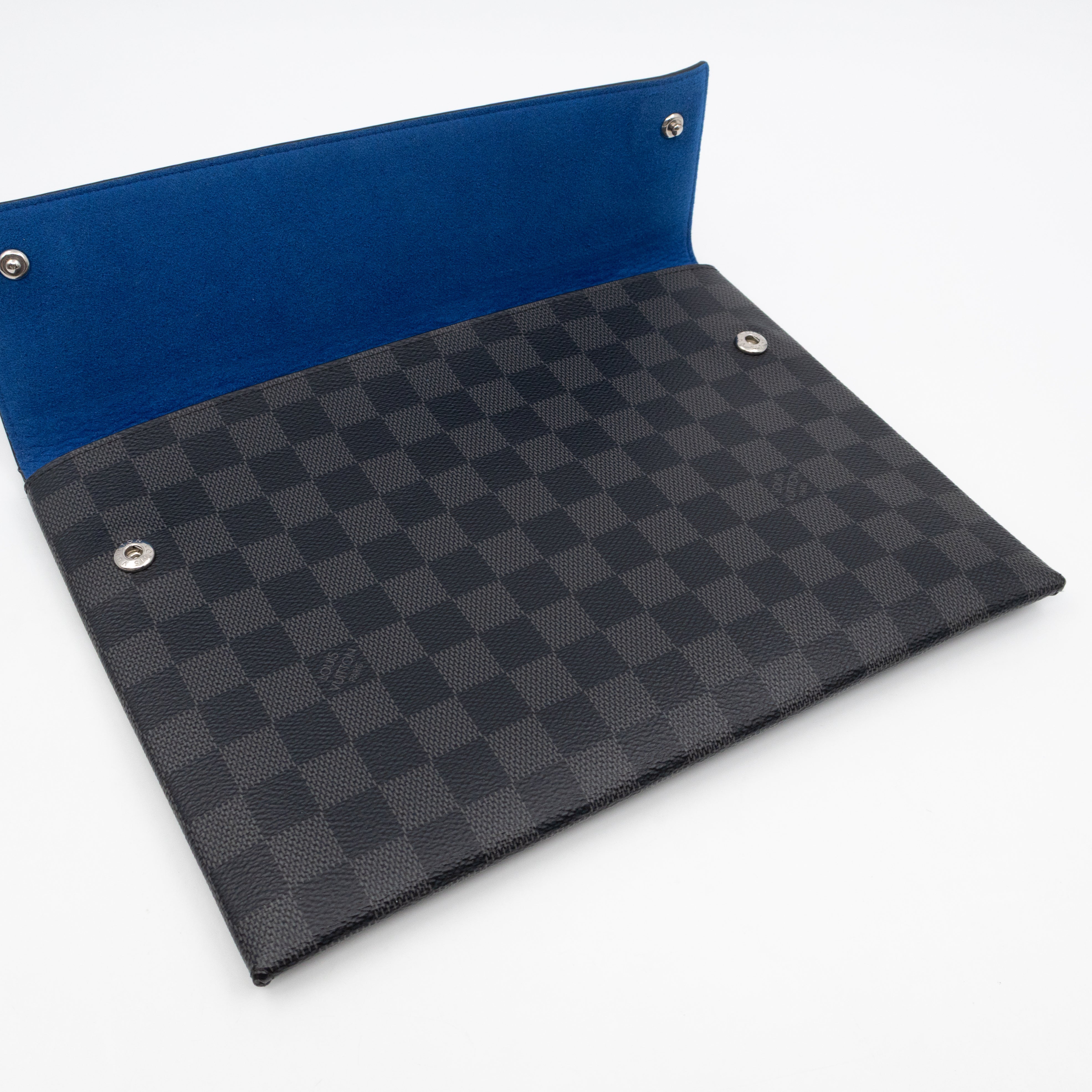 Alpha Triple Pouch Large Damier Graphite