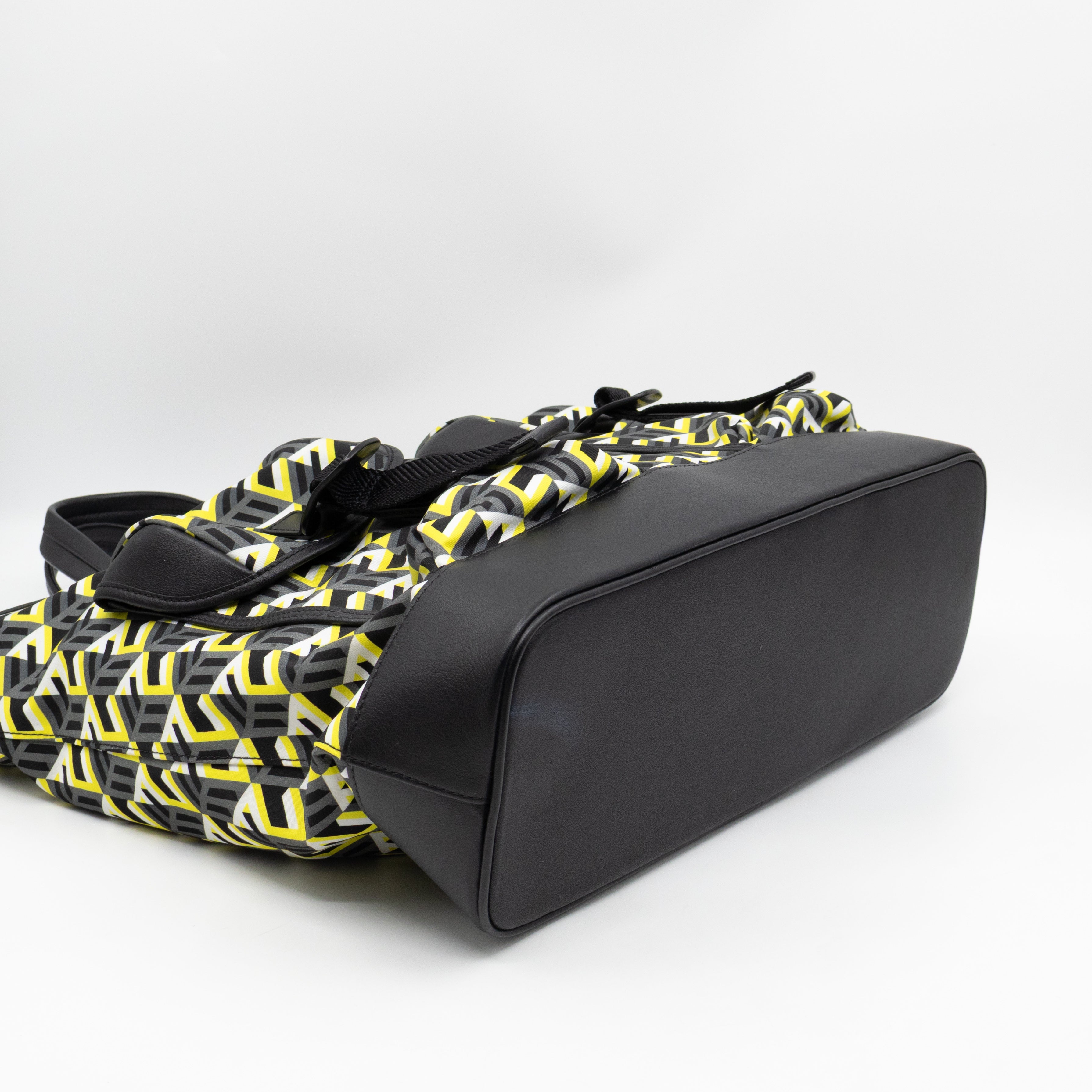 Cubic Logo Tote Bag Yellow Nylon