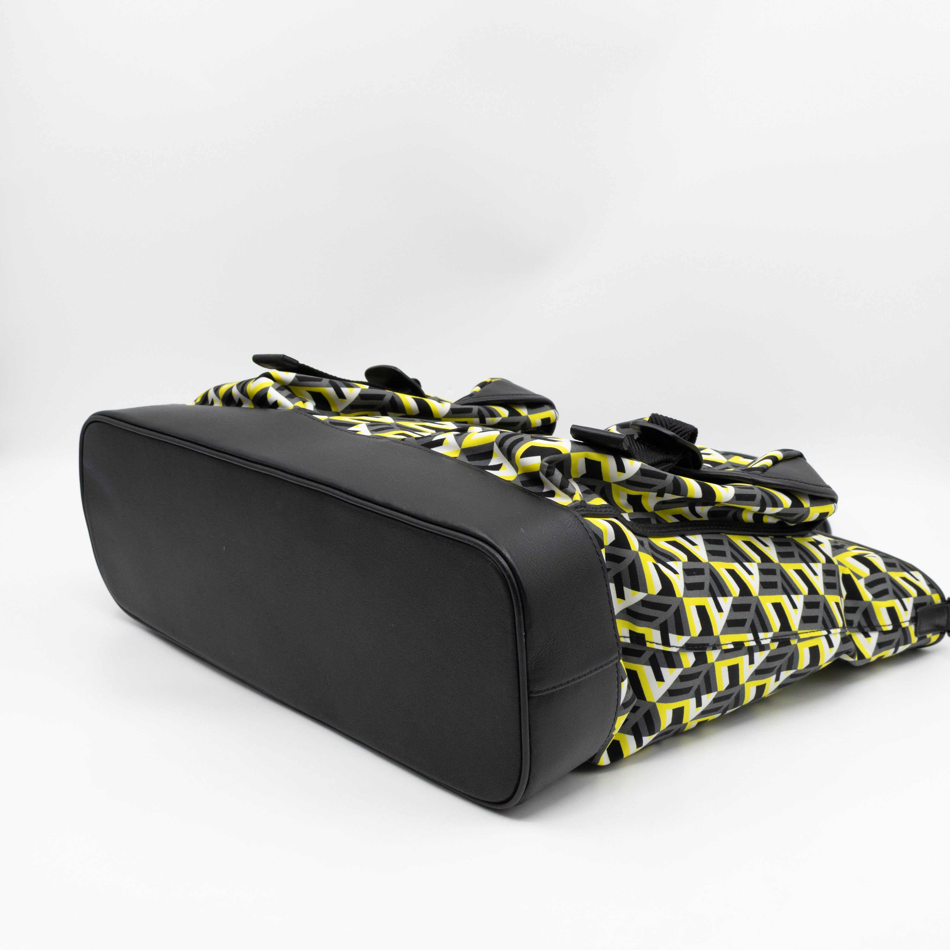Cubic Logo Tote Bag Yellow Nylon