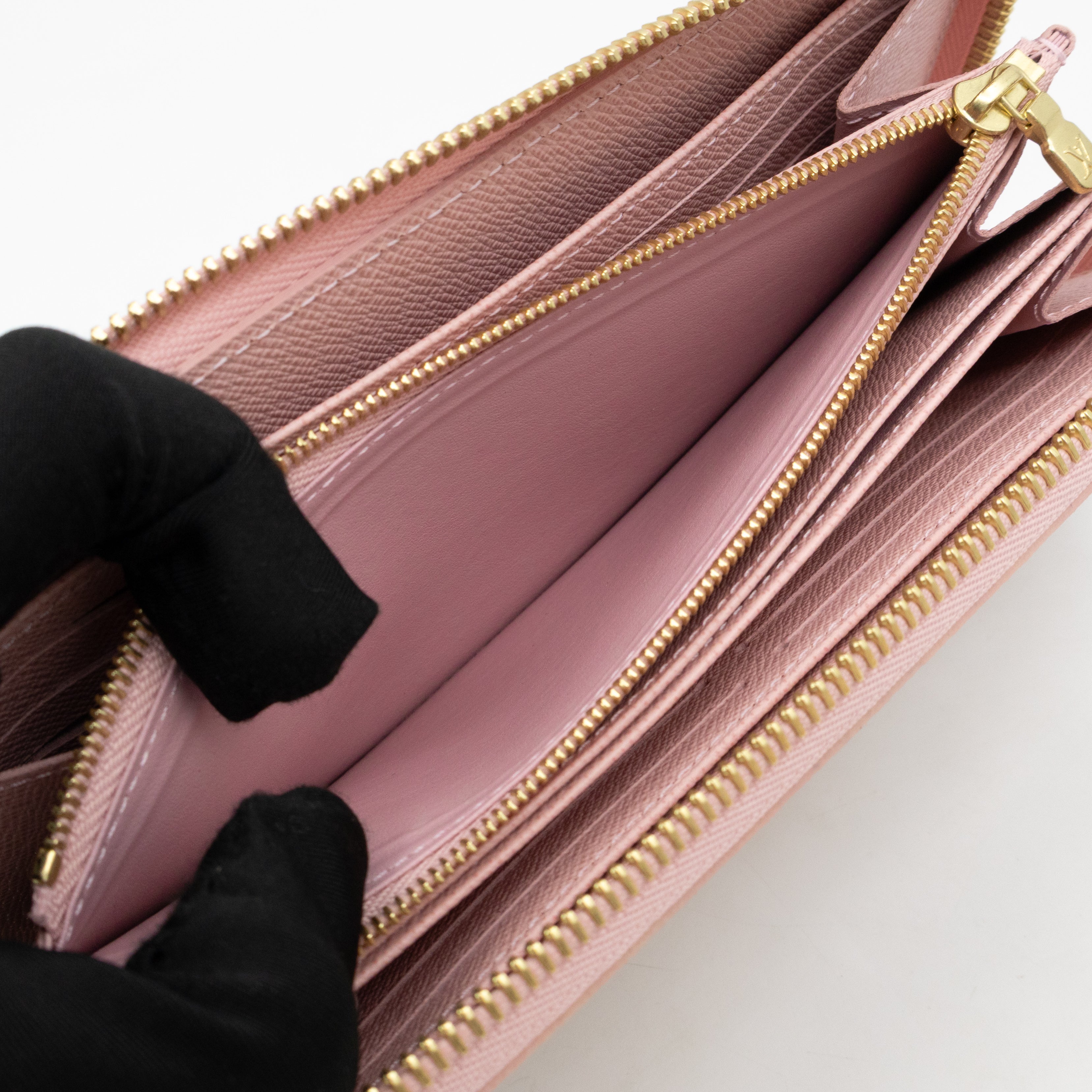 Zippy Wallet Damier Azur Rose Ballerine