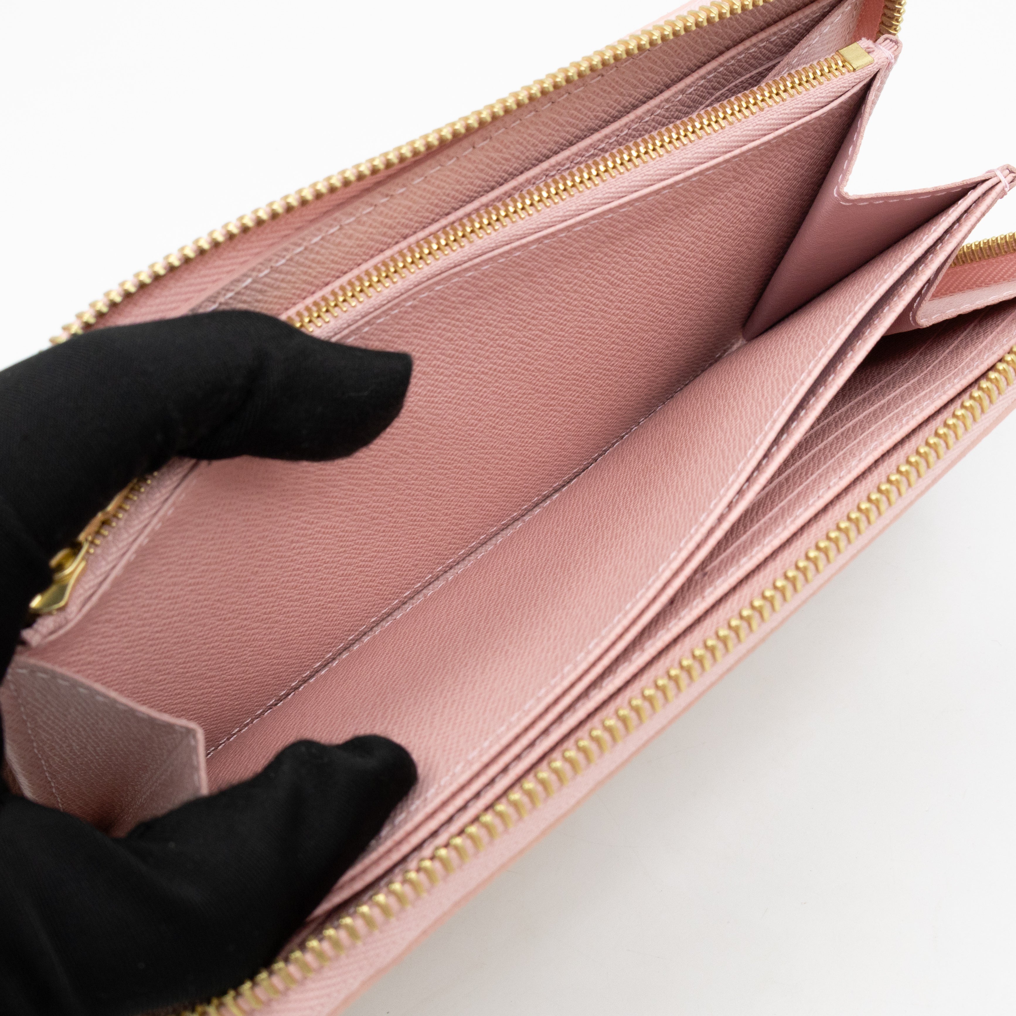 Zippy Wallet Damier Azur Rose Ballerine