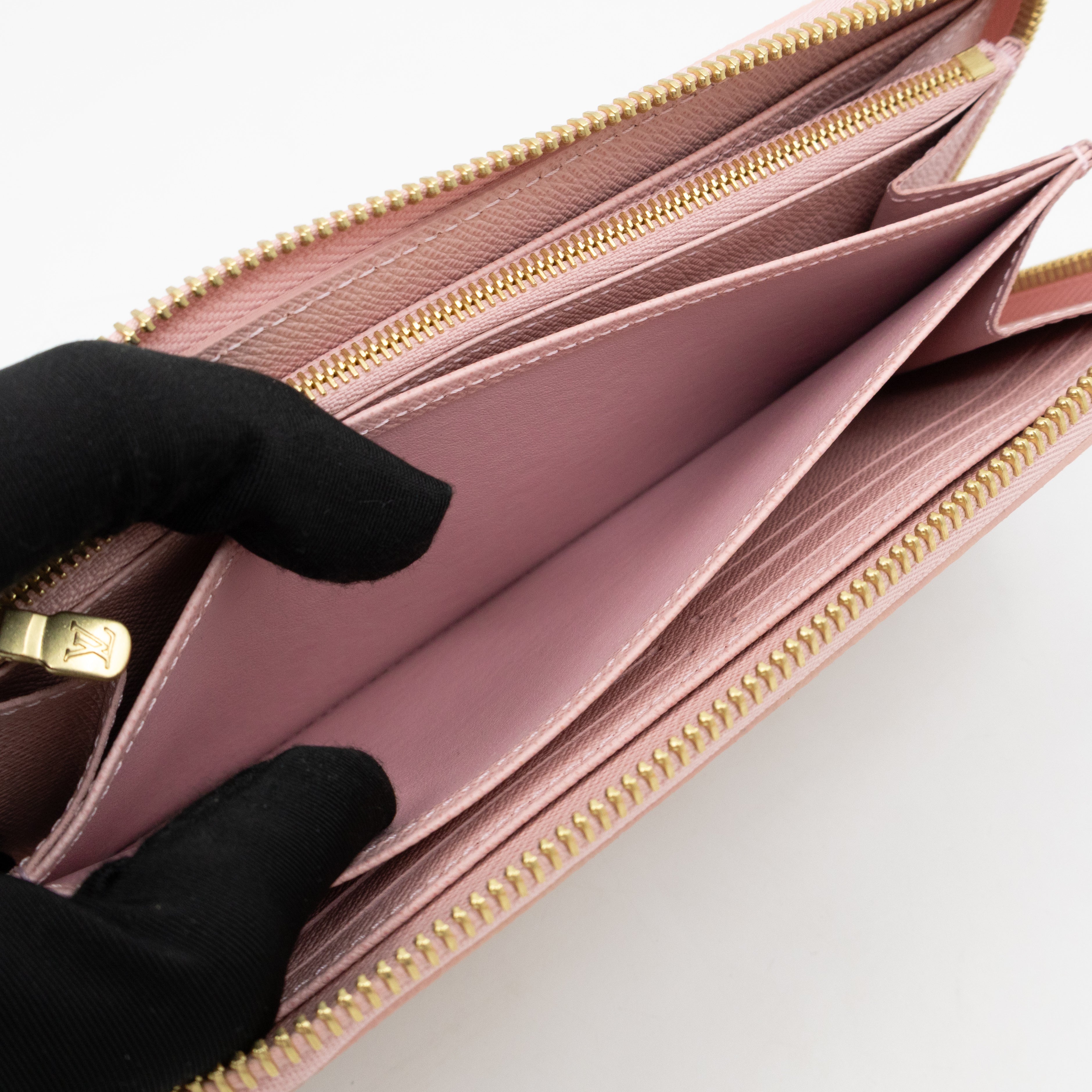 Zippy Wallet Damier Azur Rose Ballerine