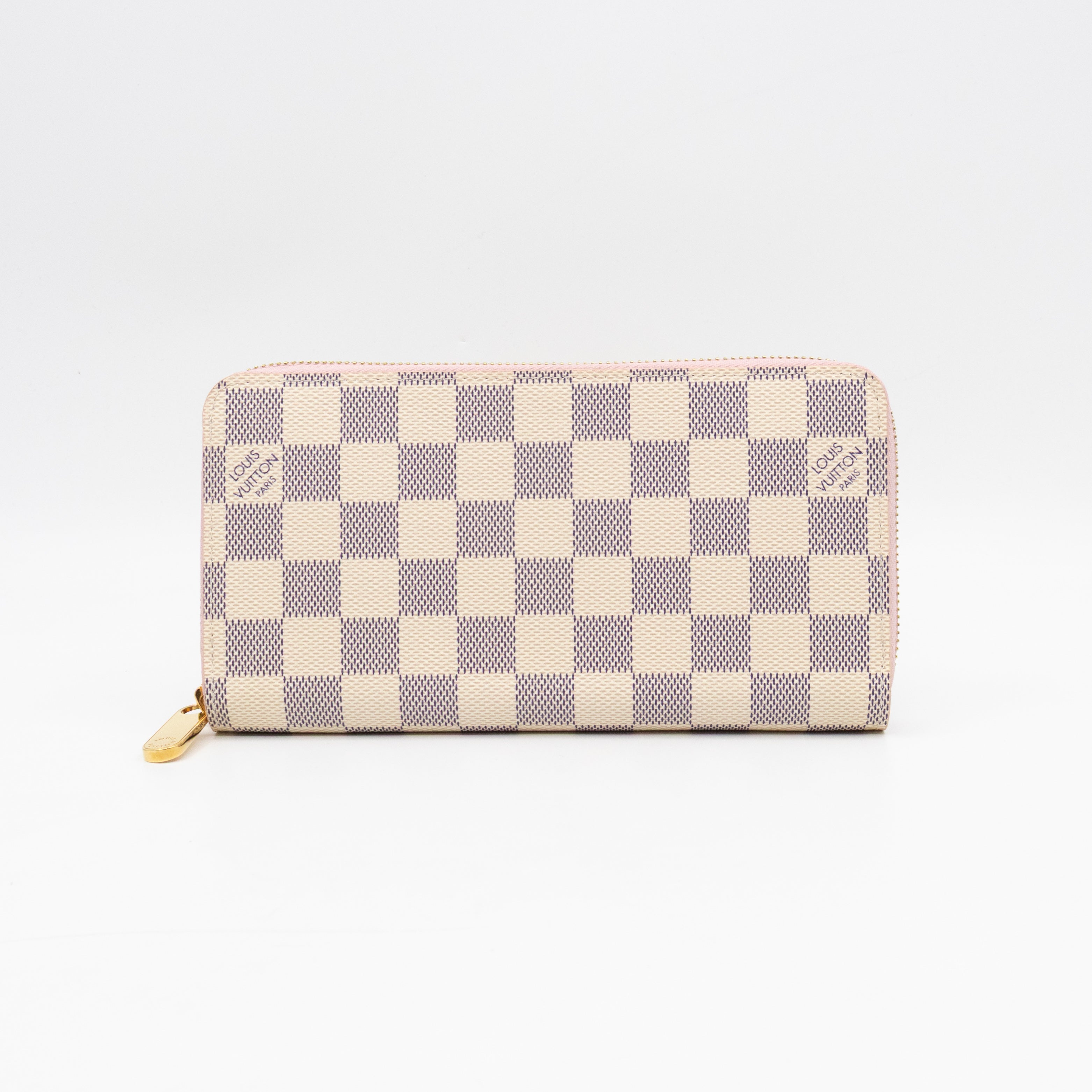 Zippy Wallet Damier Azur Rose Ballerine