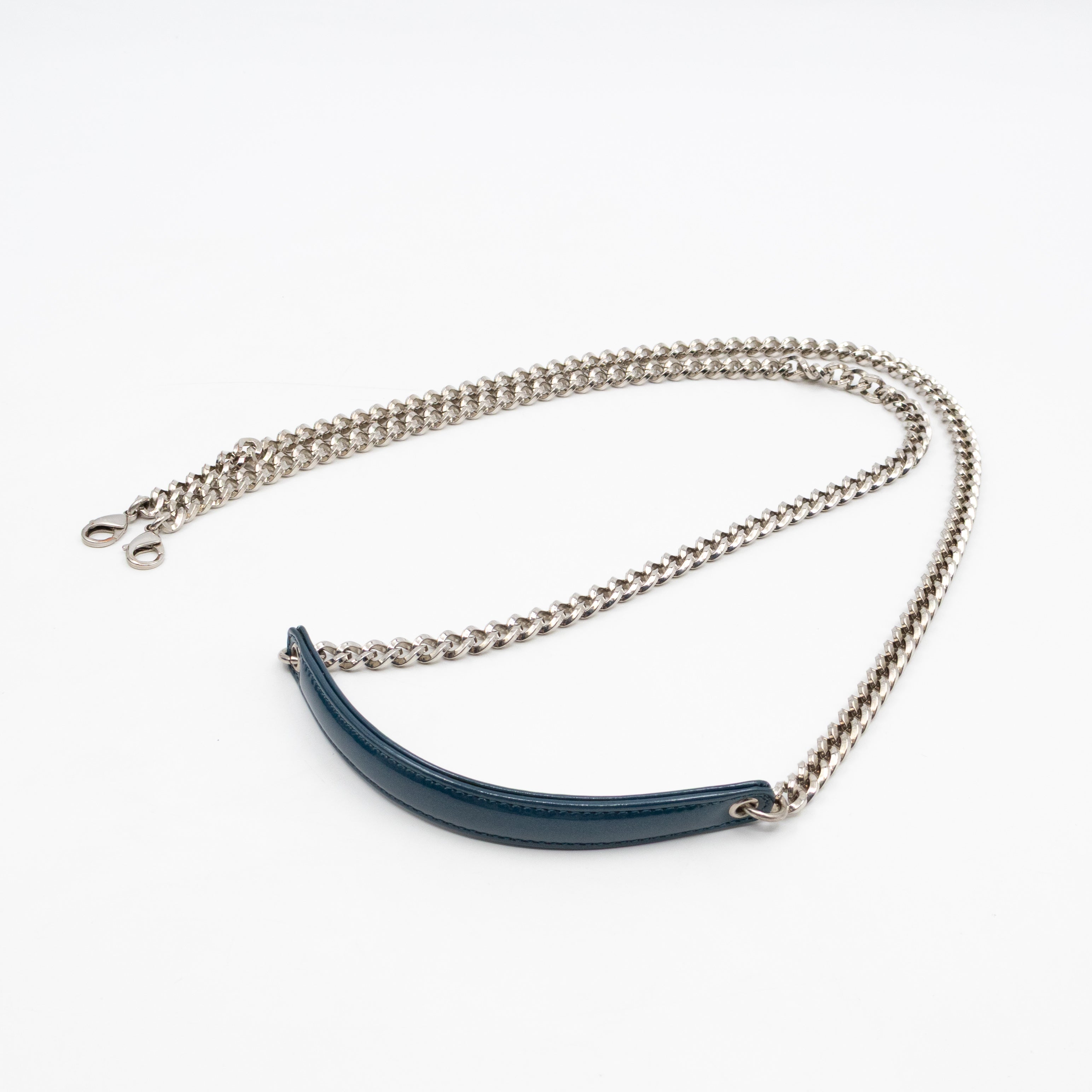 Miss Dior Promenade Wallet on Chain Royal Blue Patent Leather