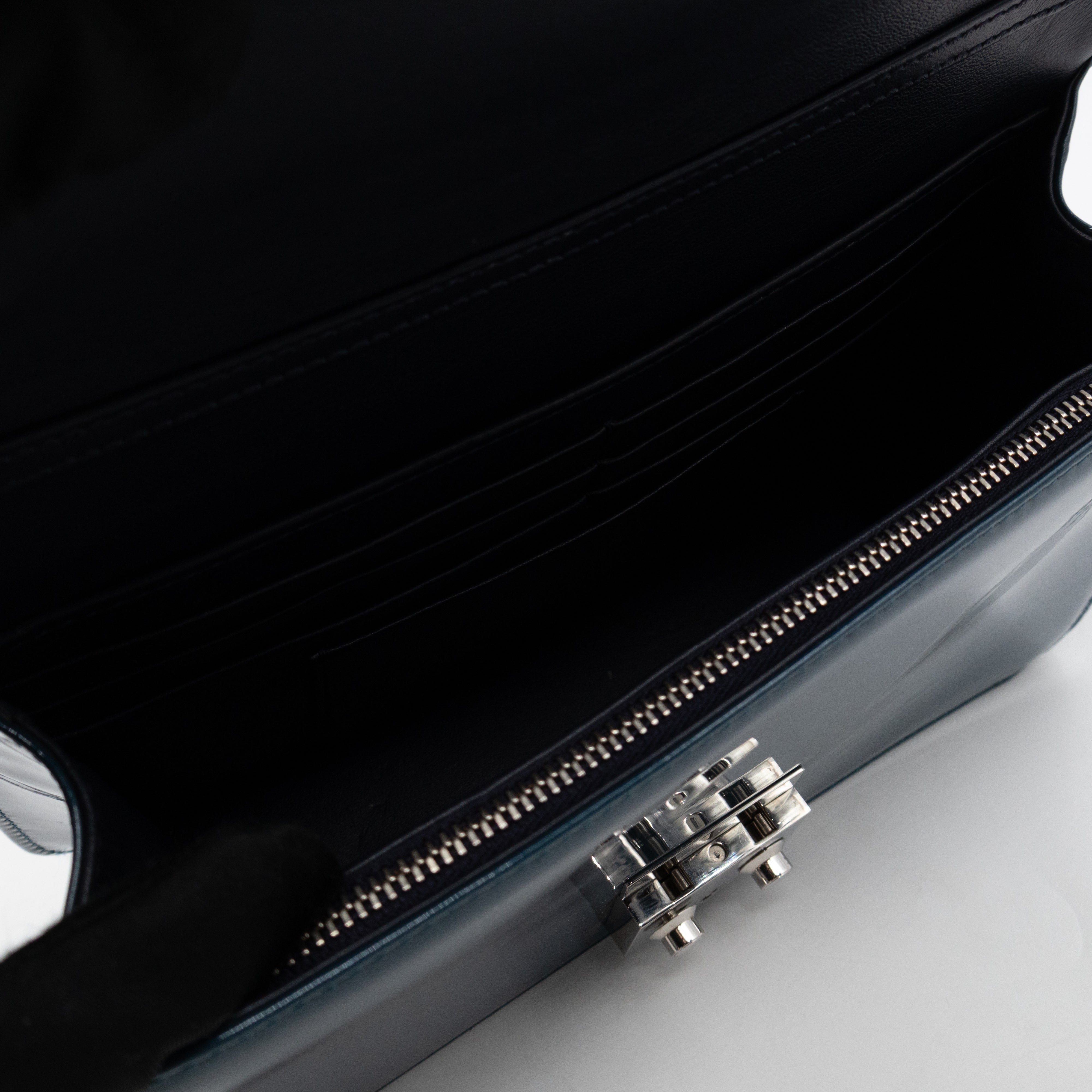 Miss Dior Promenade Wallet on Chain Royal Blue Patent Leather