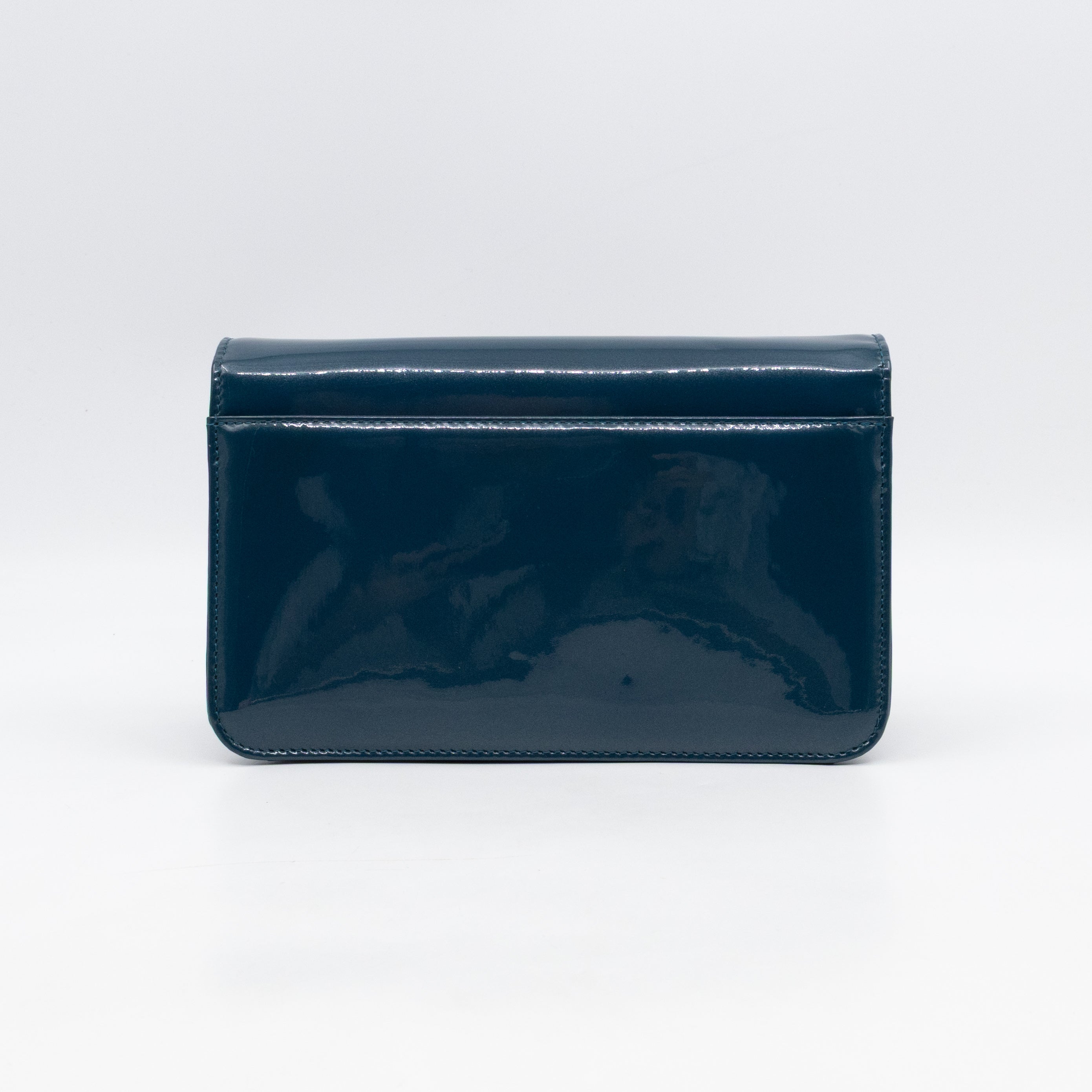 Miss Dior Promenade Wallet on Chain Royal Blue Patent Leather
