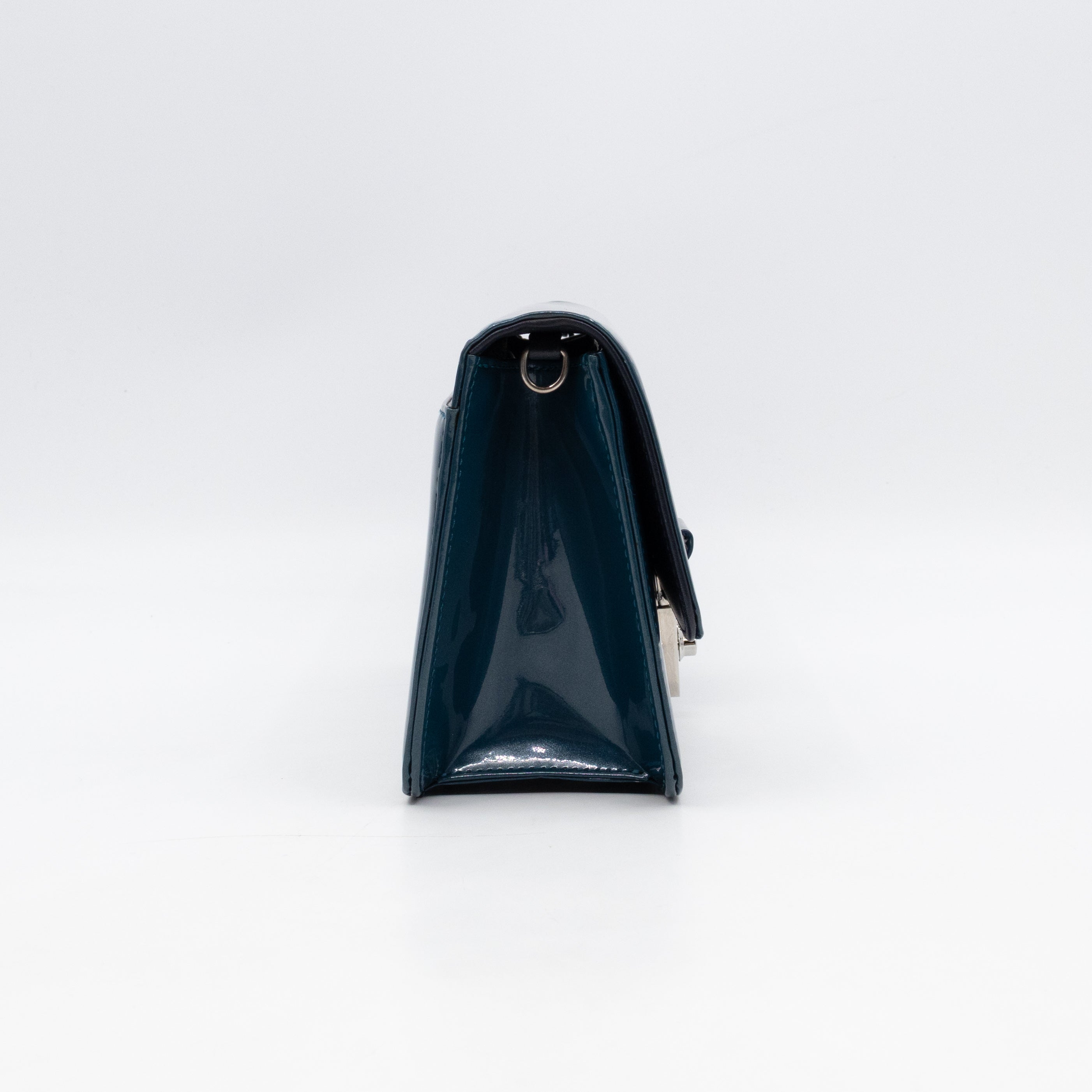 Miss Dior Promenade Wallet on Chain Royal Blue Patent Leather
