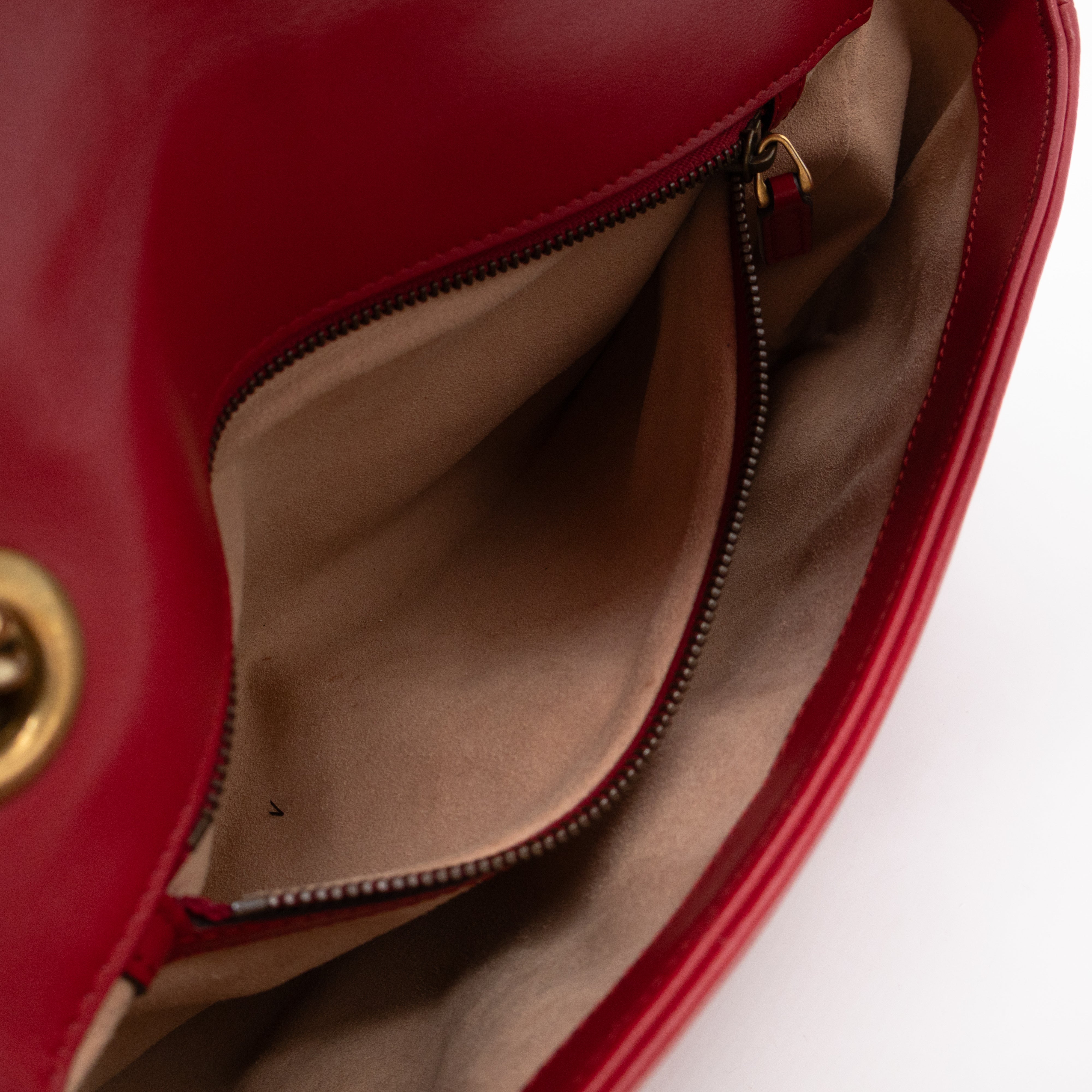 GG Marmont Small Flap Bag Red Matelasse Leather