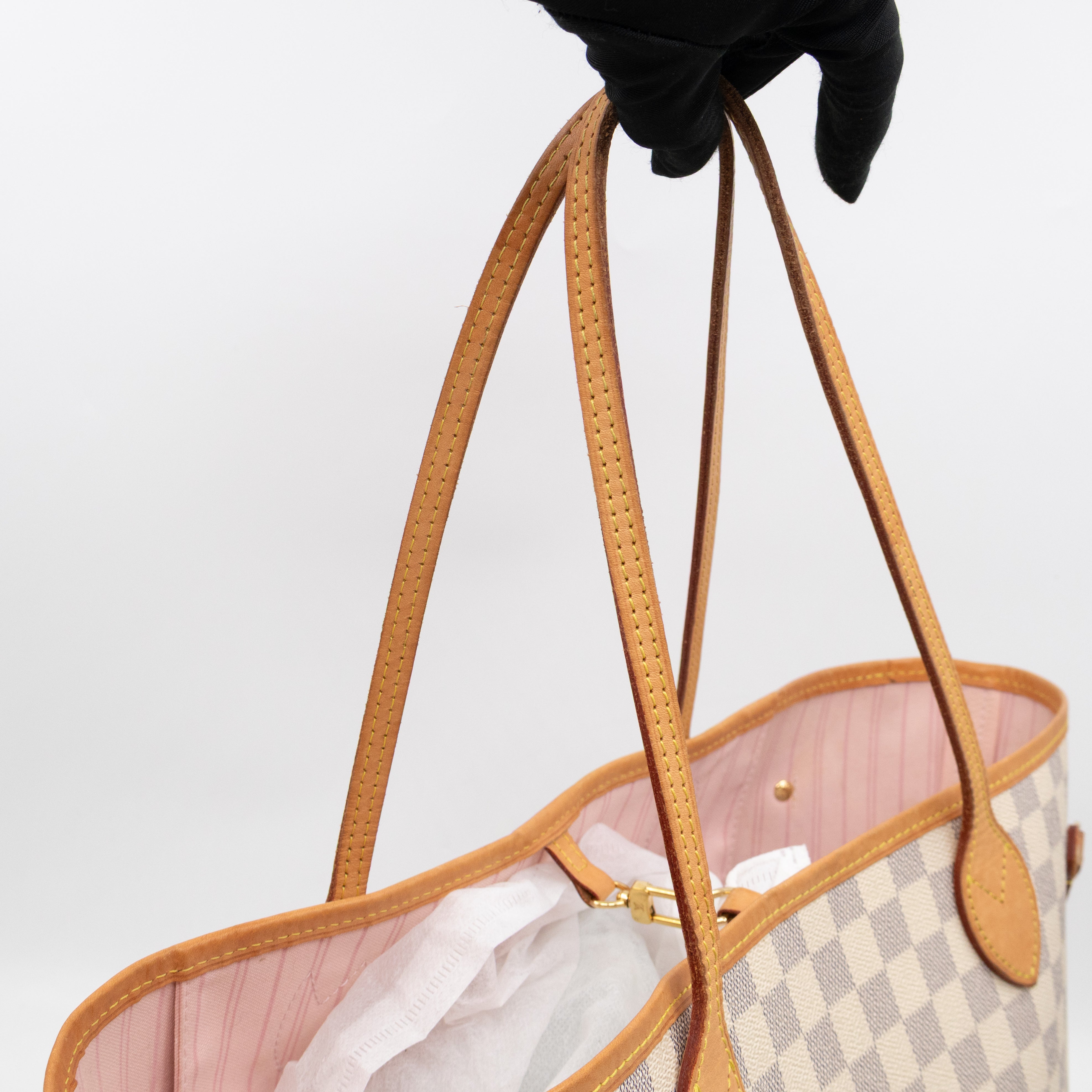 Neverfull MM Damier Azur Rose Ballerine