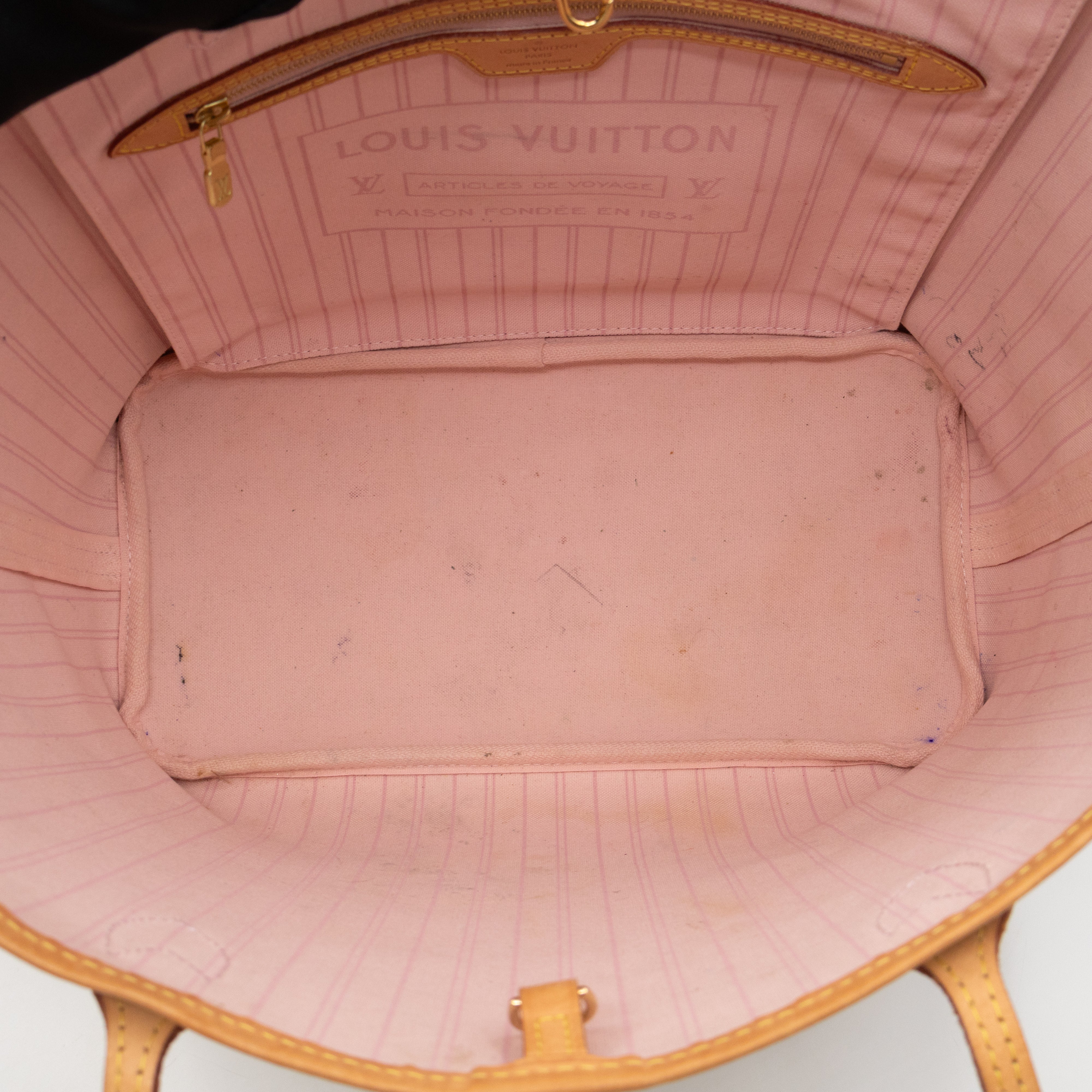 Neverfull MM Damier Azur Rose Ballerine