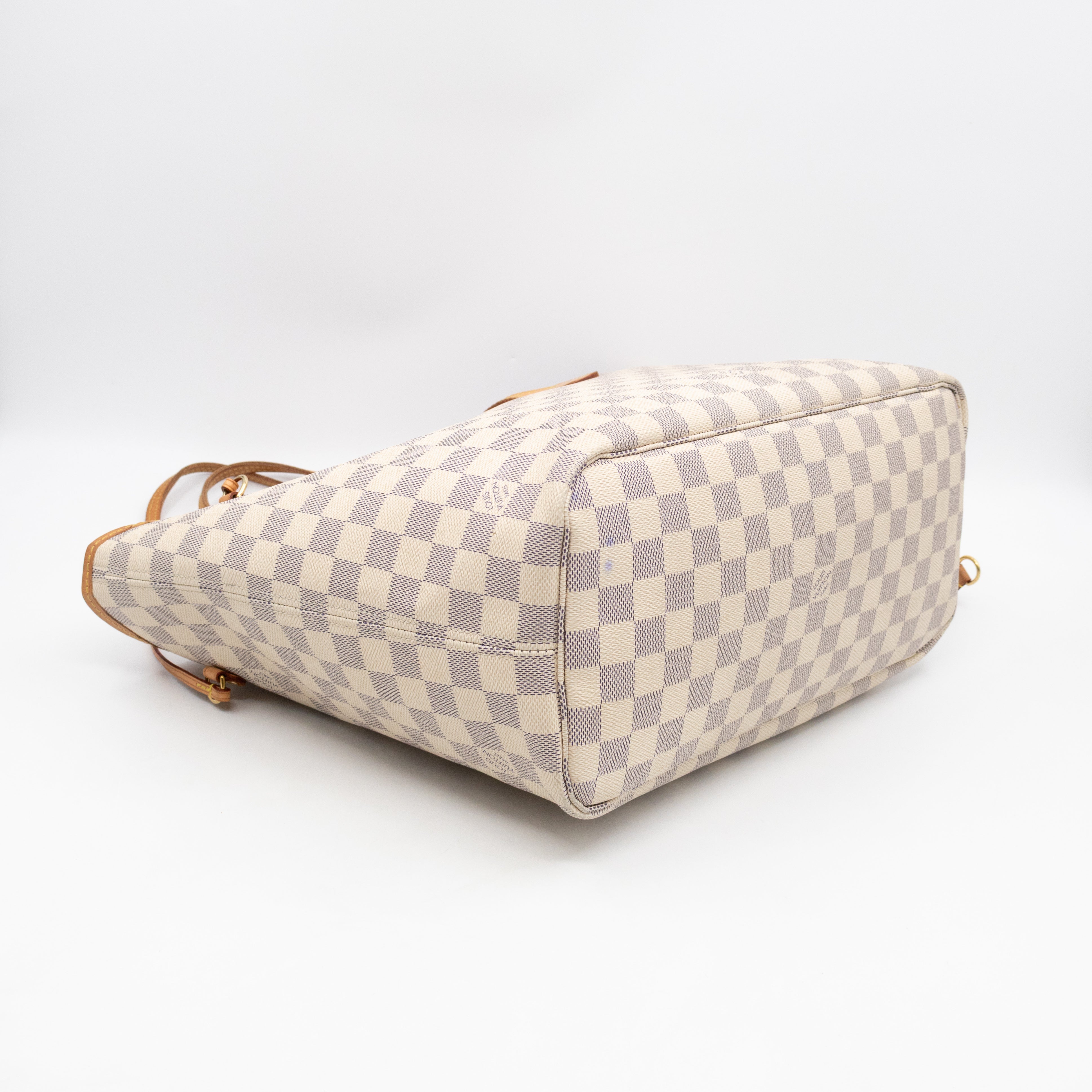 Neverfull MM Damier Azur Rose Ballerine