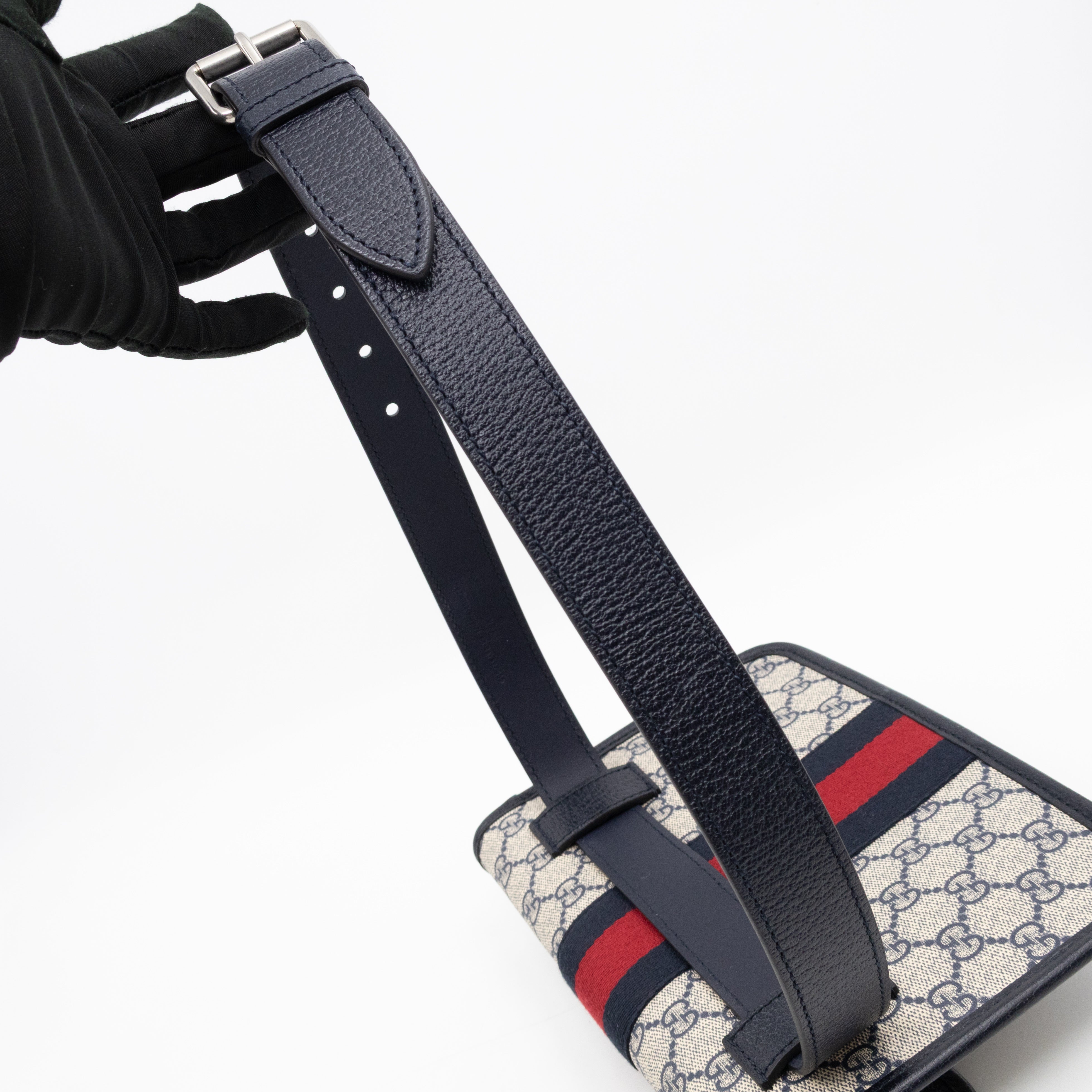 Ophidia Small Belt bag GG Supreme Navy Leather 85/34