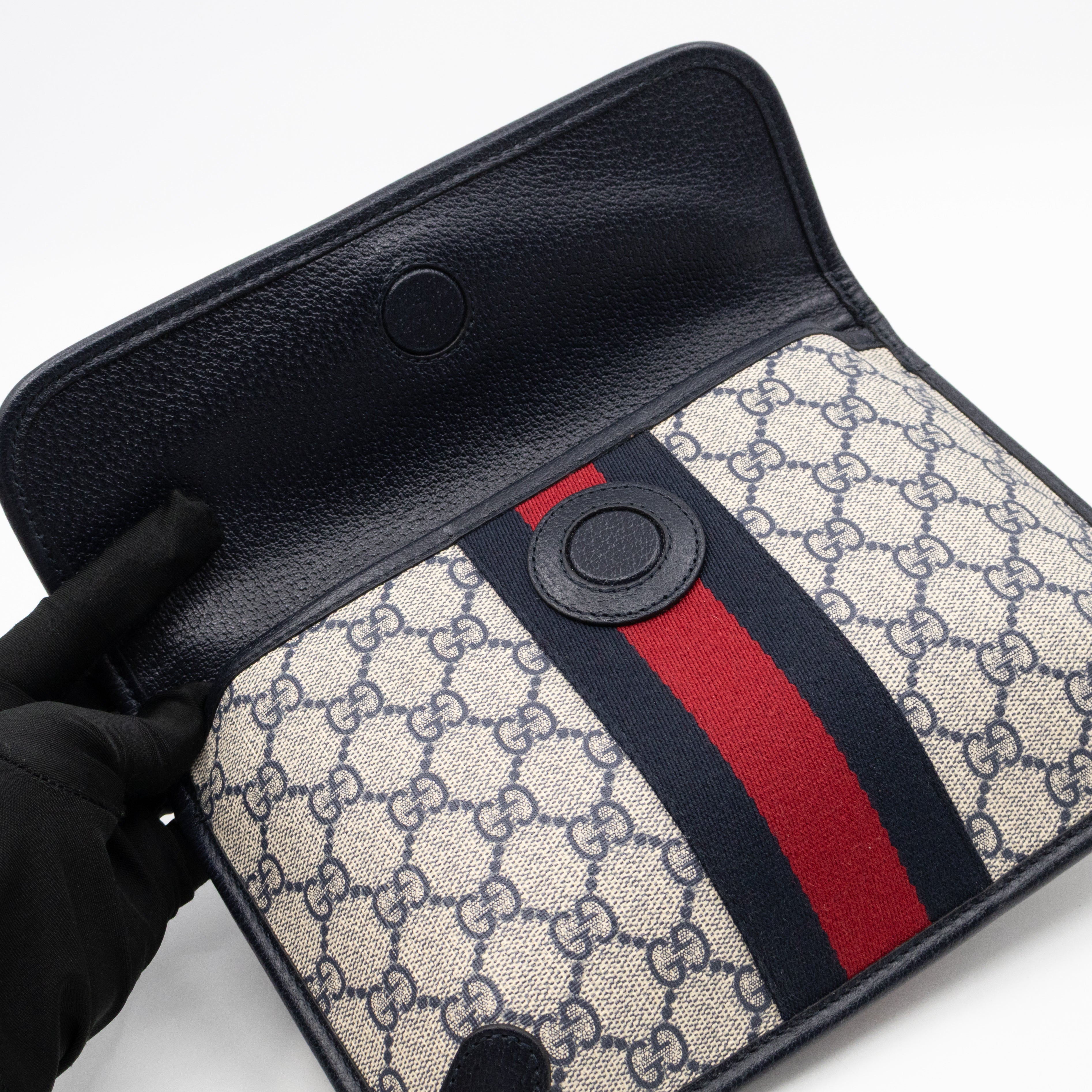 Ophidia Small Belt bag GG Supreme Navy Leather 85/34