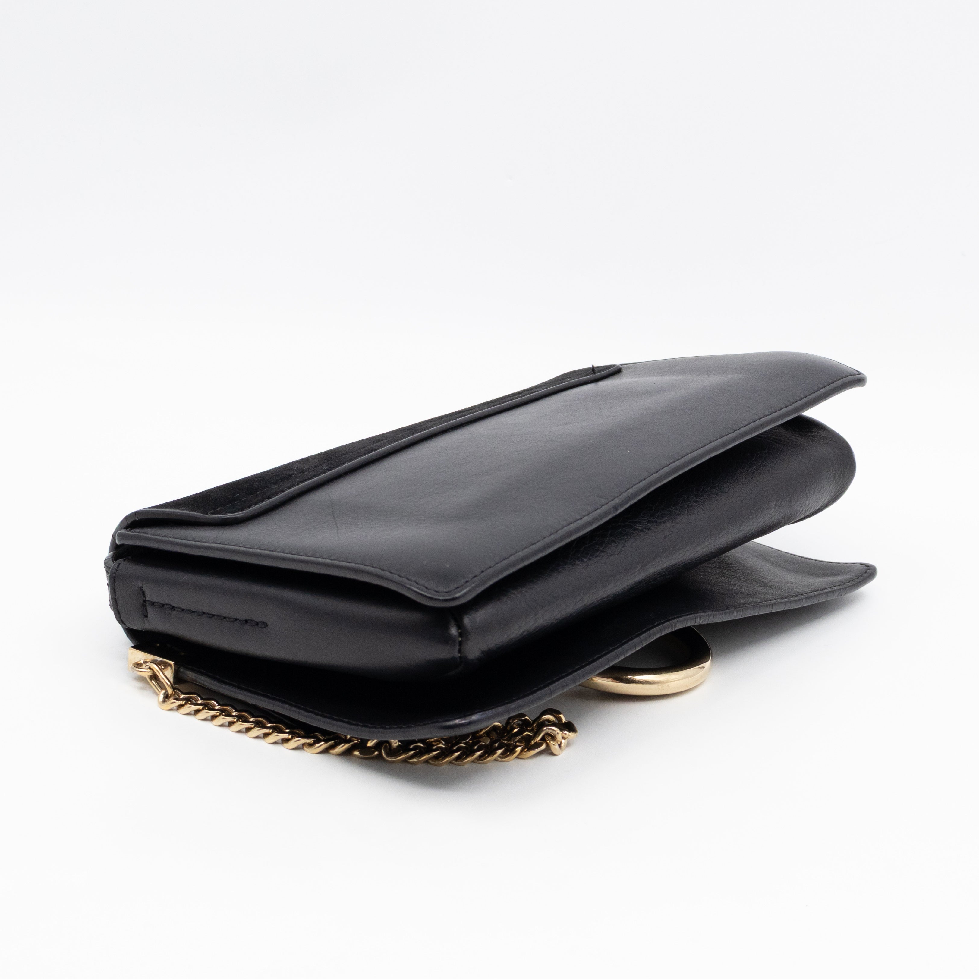 Faye Crossbody Black Leather & Suede