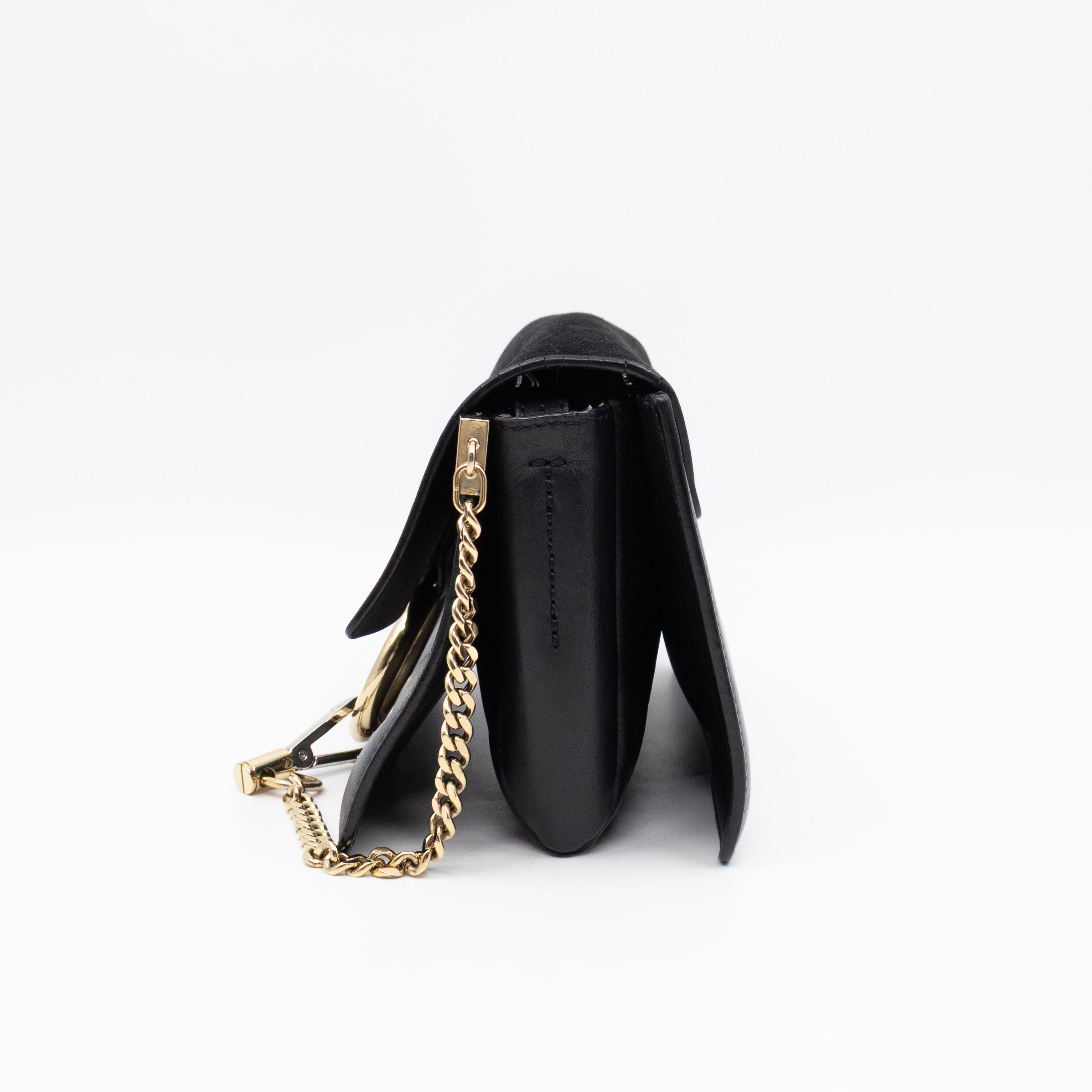 Faye Crossbody Black Leather & Suede
