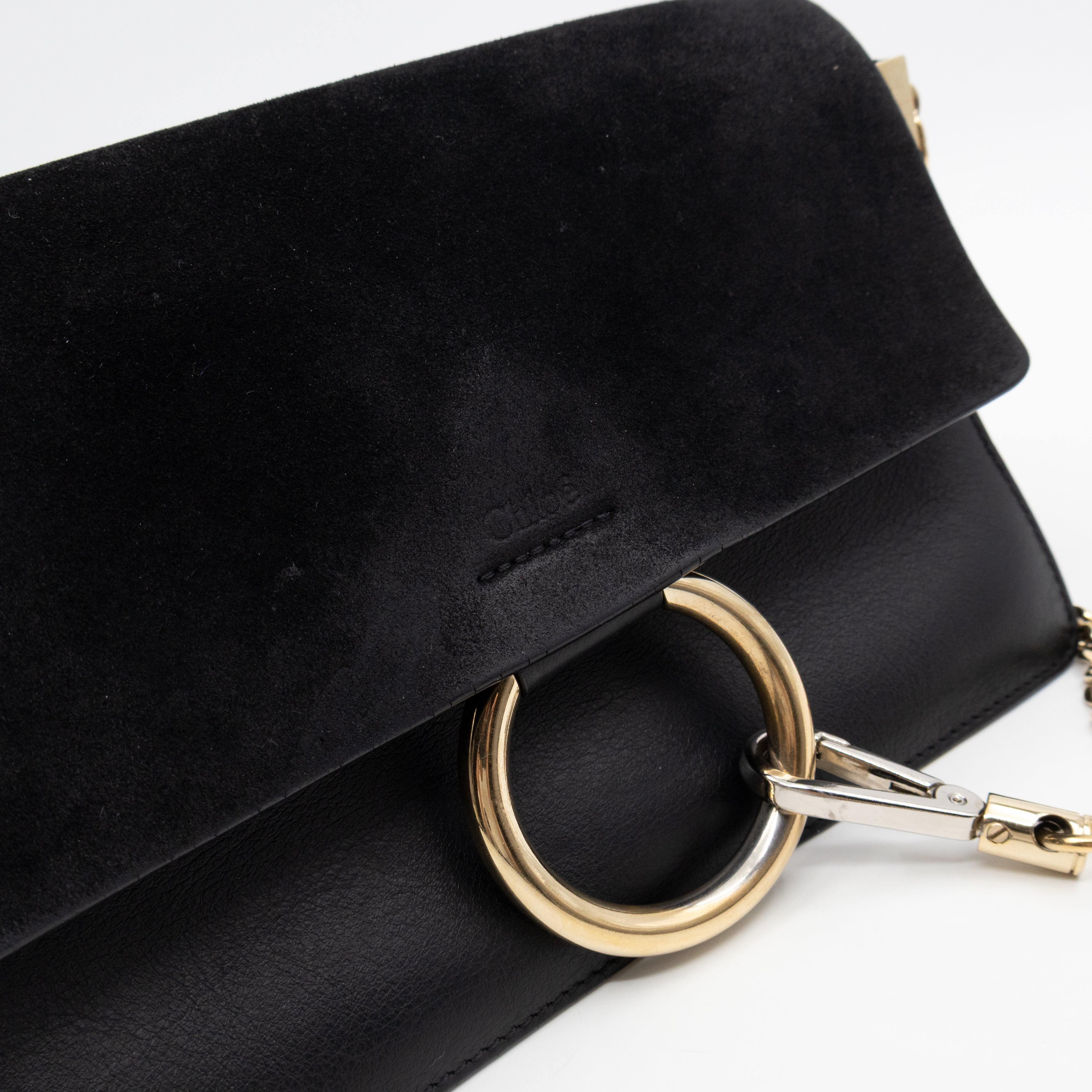 Faye Crossbody Black Leather & Suede