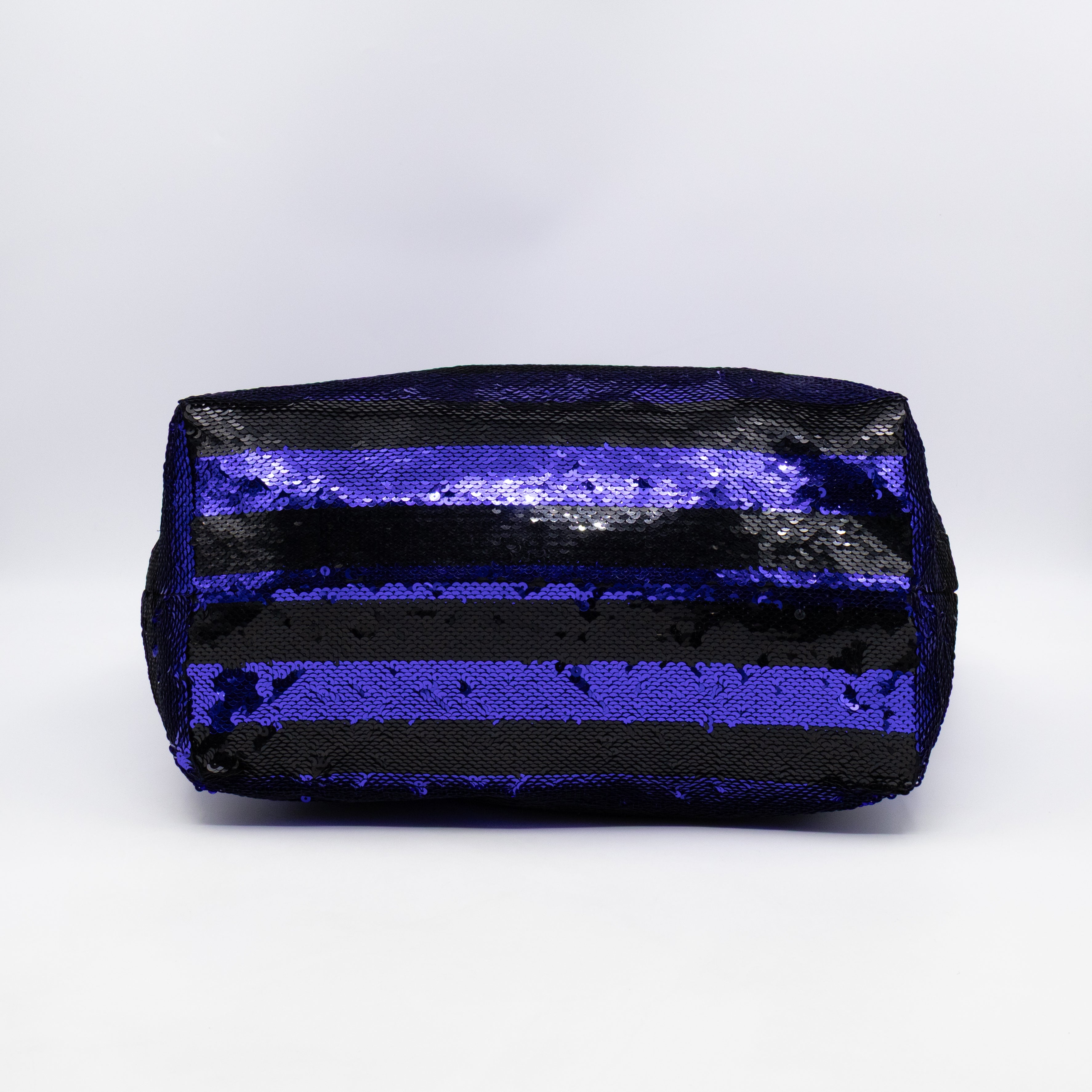 Tote Bag Black & Purple Sequined Satin