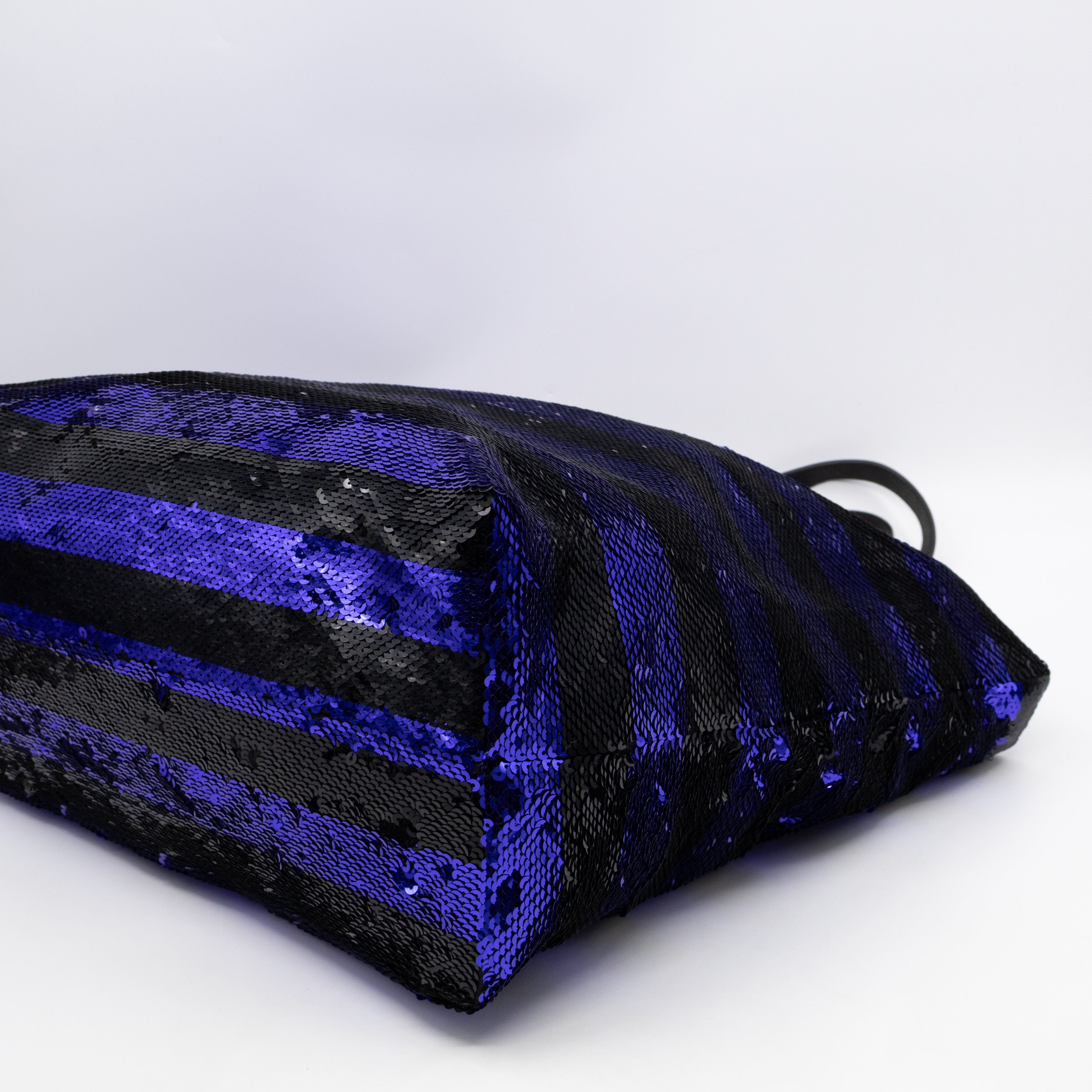 Tote Bag Black & Purple Sequined Satin