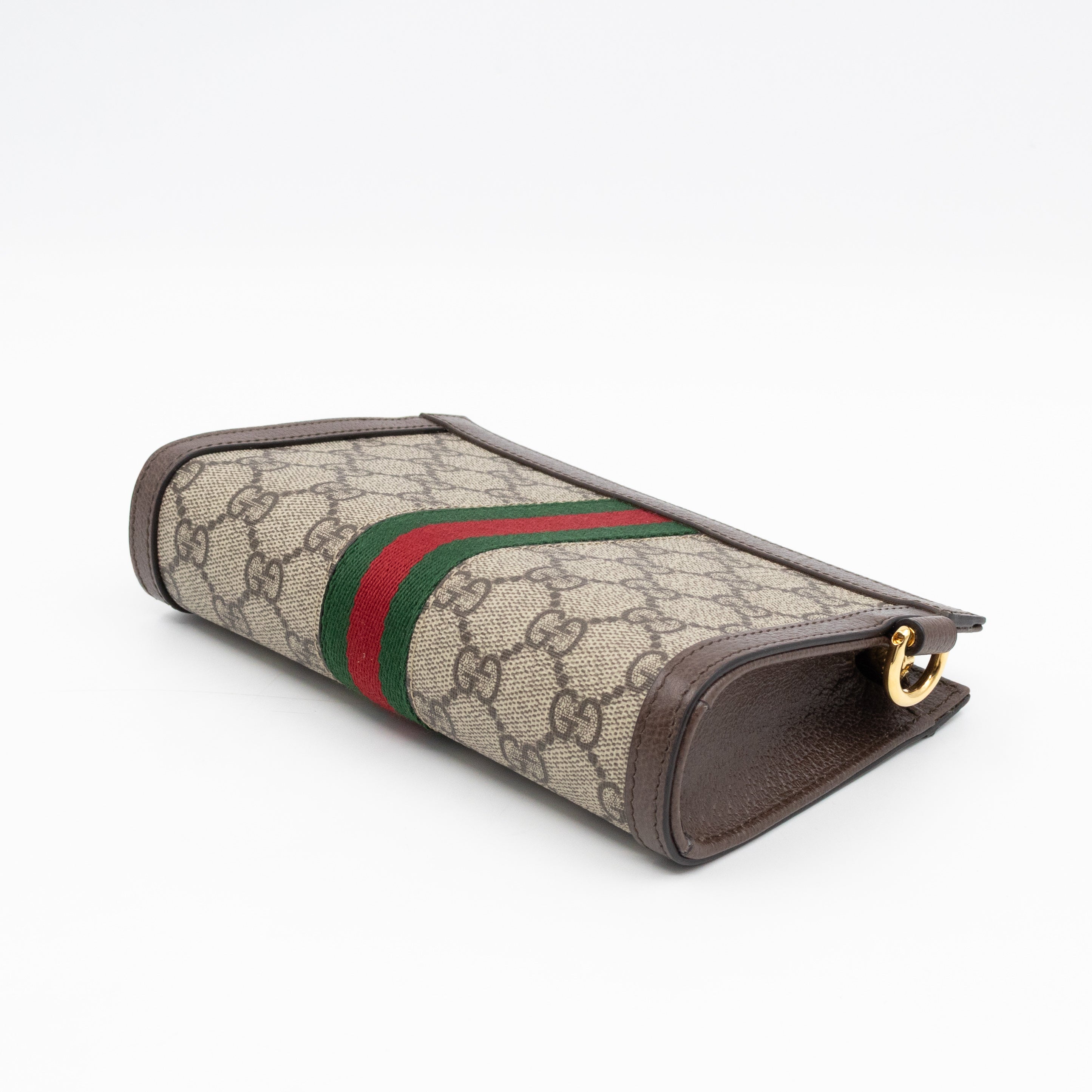 Ophidia GG Wrist Pouch GG Supreme Brown Leather