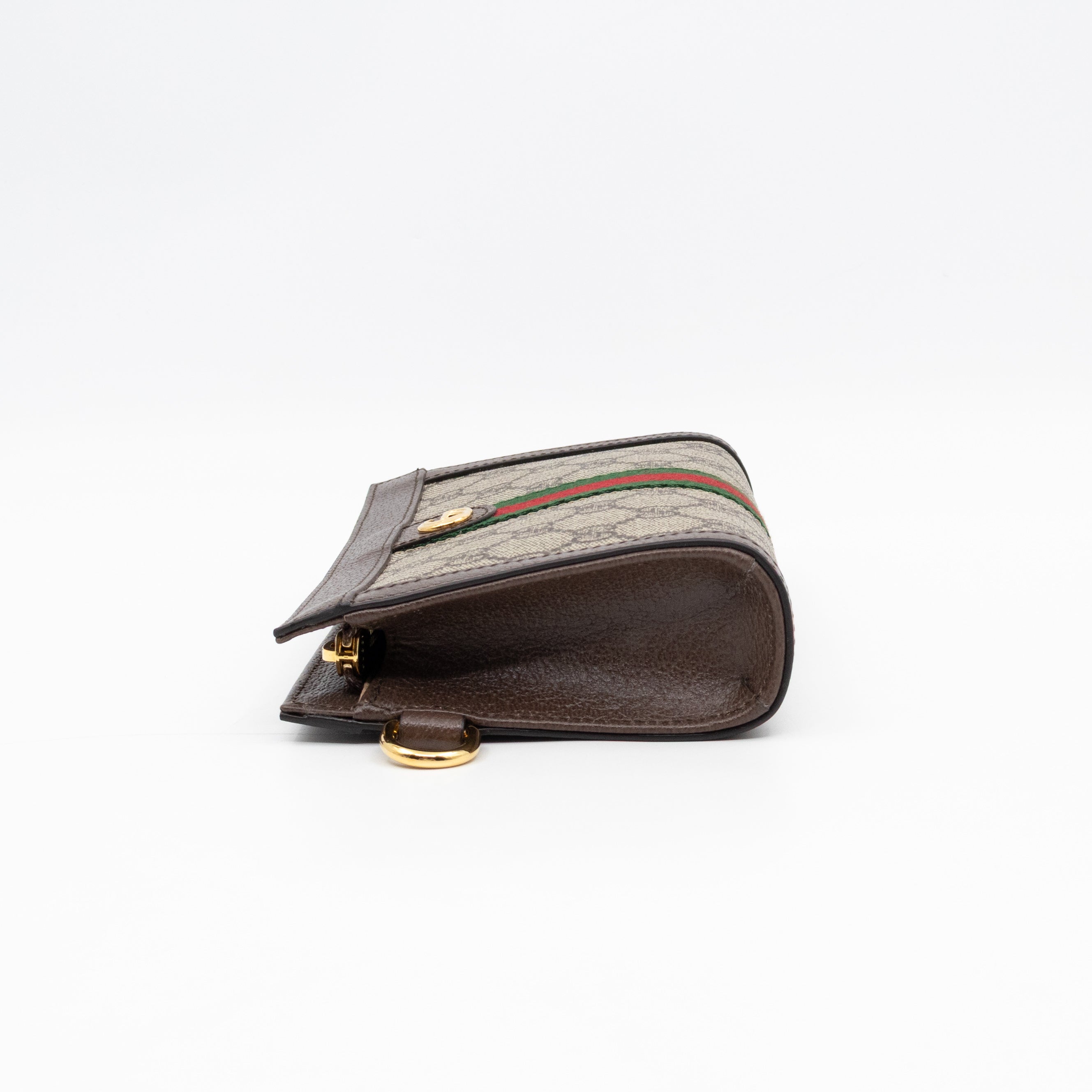 Ophidia GG Wrist Pouch GG Supreme Brown Leather