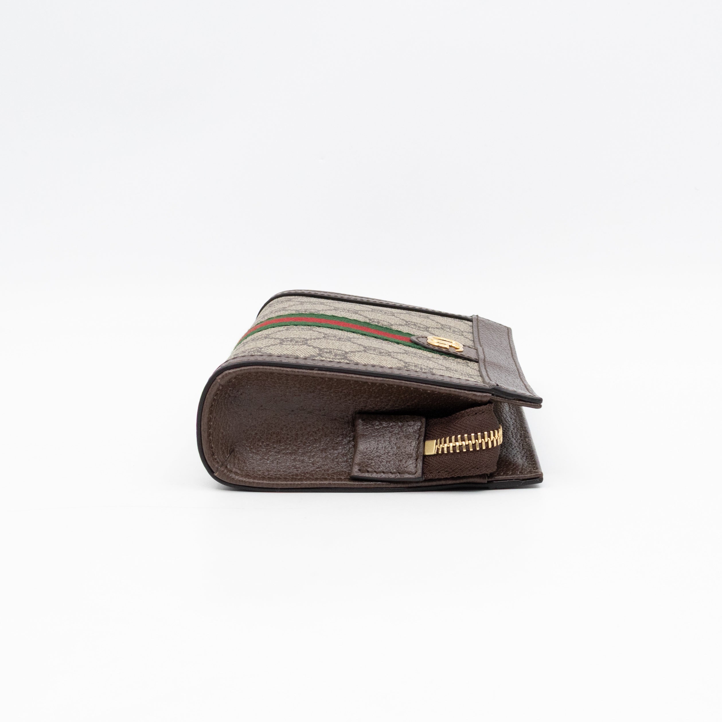 Ophidia GG Wrist Pouch GG Supreme Brown Leather