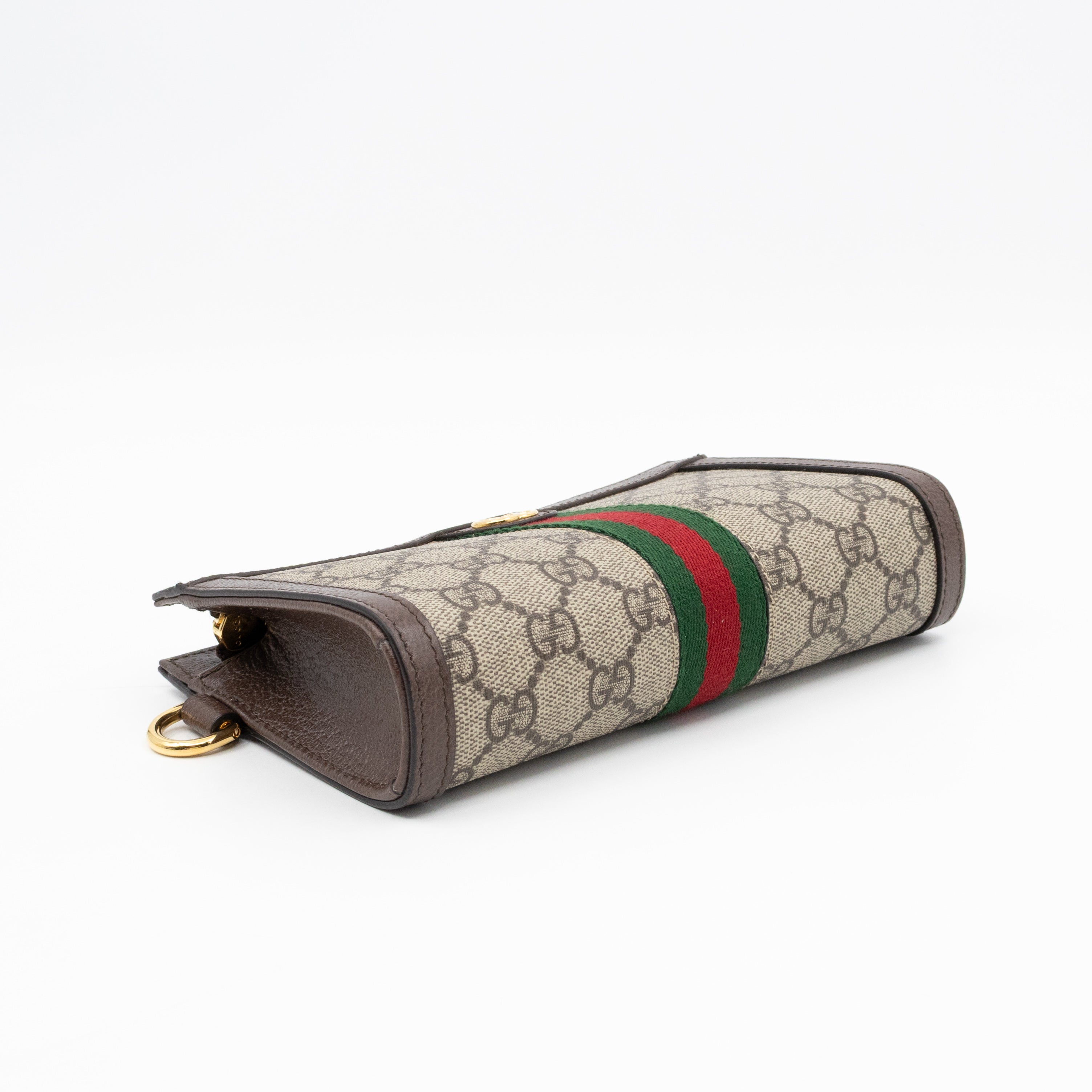 Ophidia GG Wrist Pouch GG Supreme Brown Leather