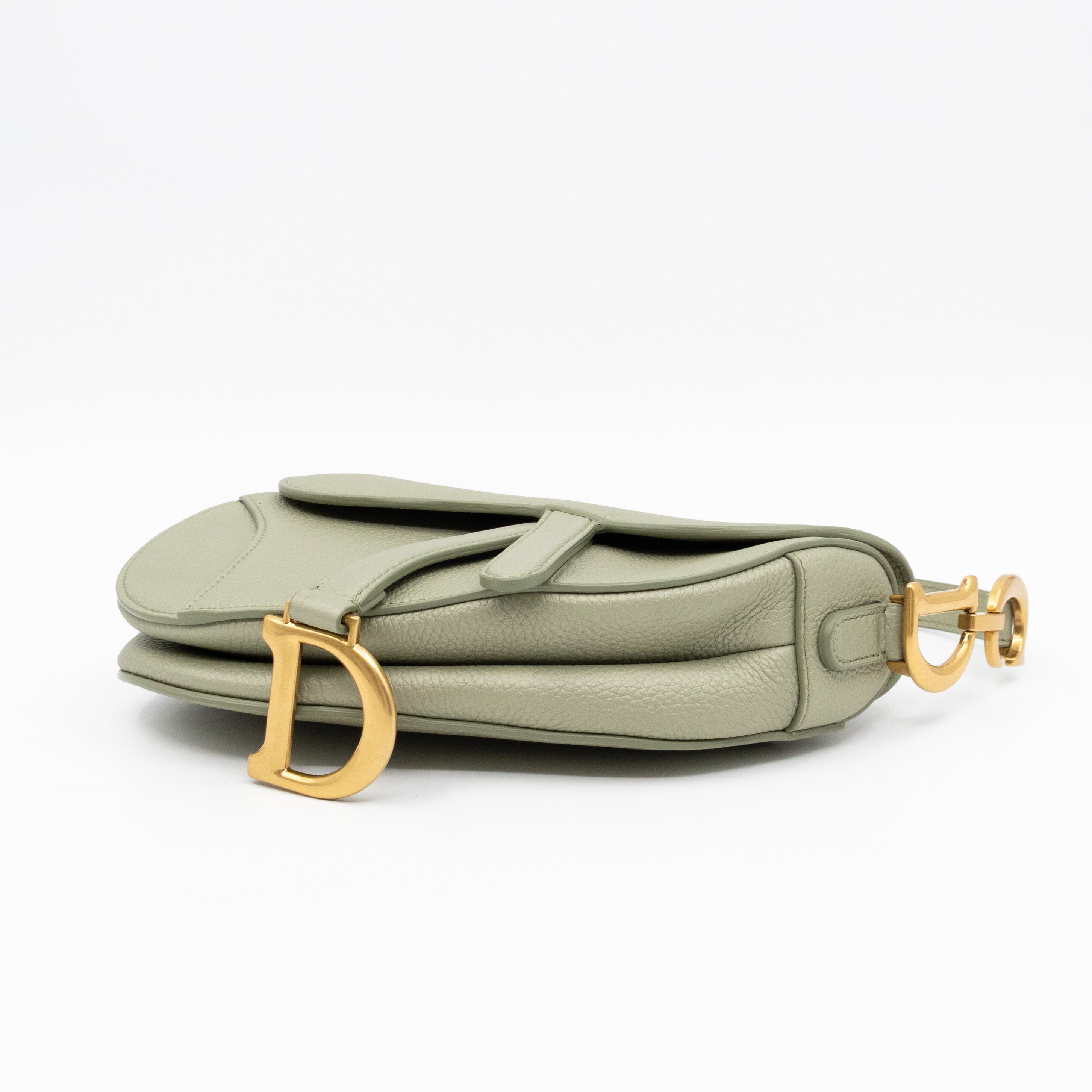 Mini Saddle Bag Light Green Leather