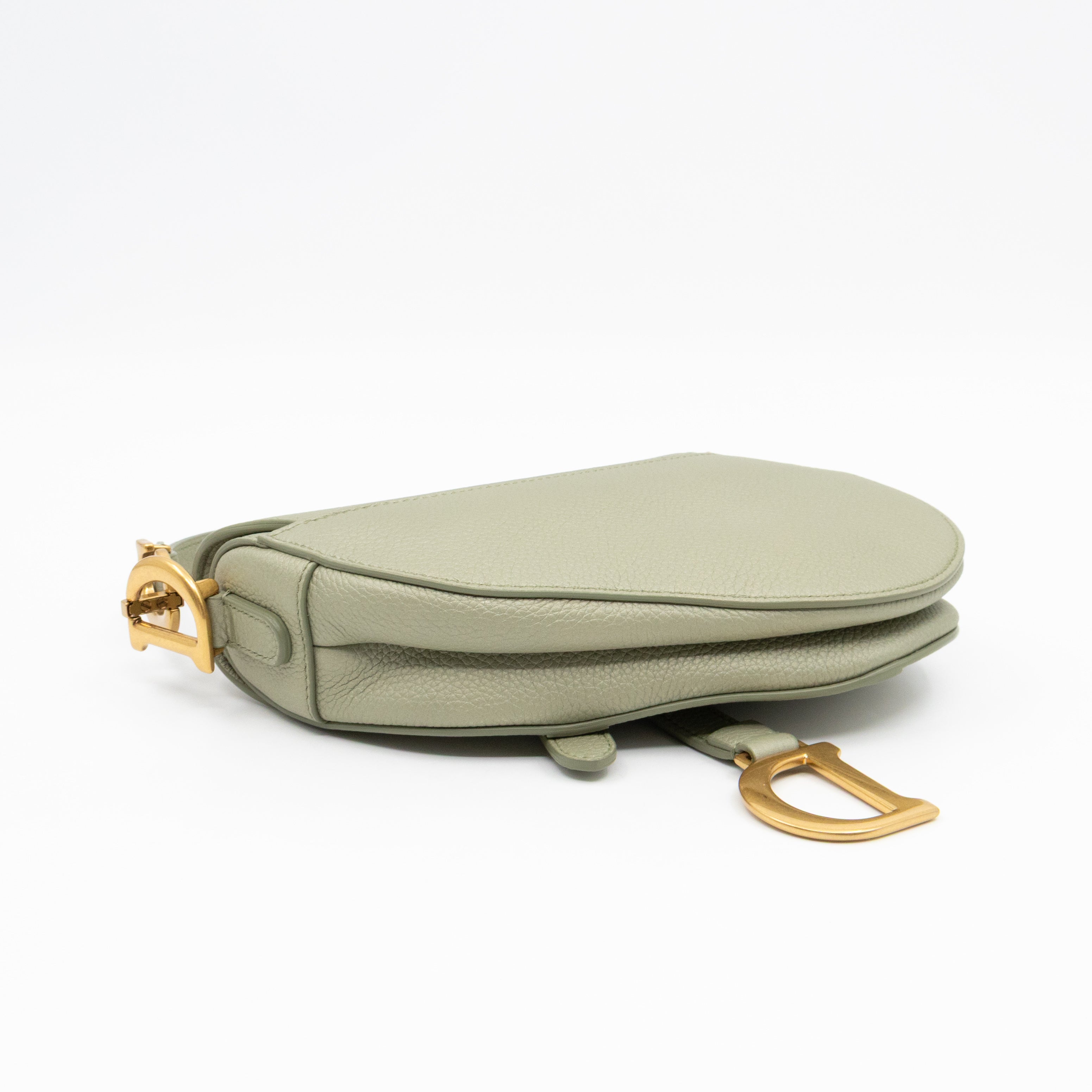 Mini Saddle Bag Light Green Leather