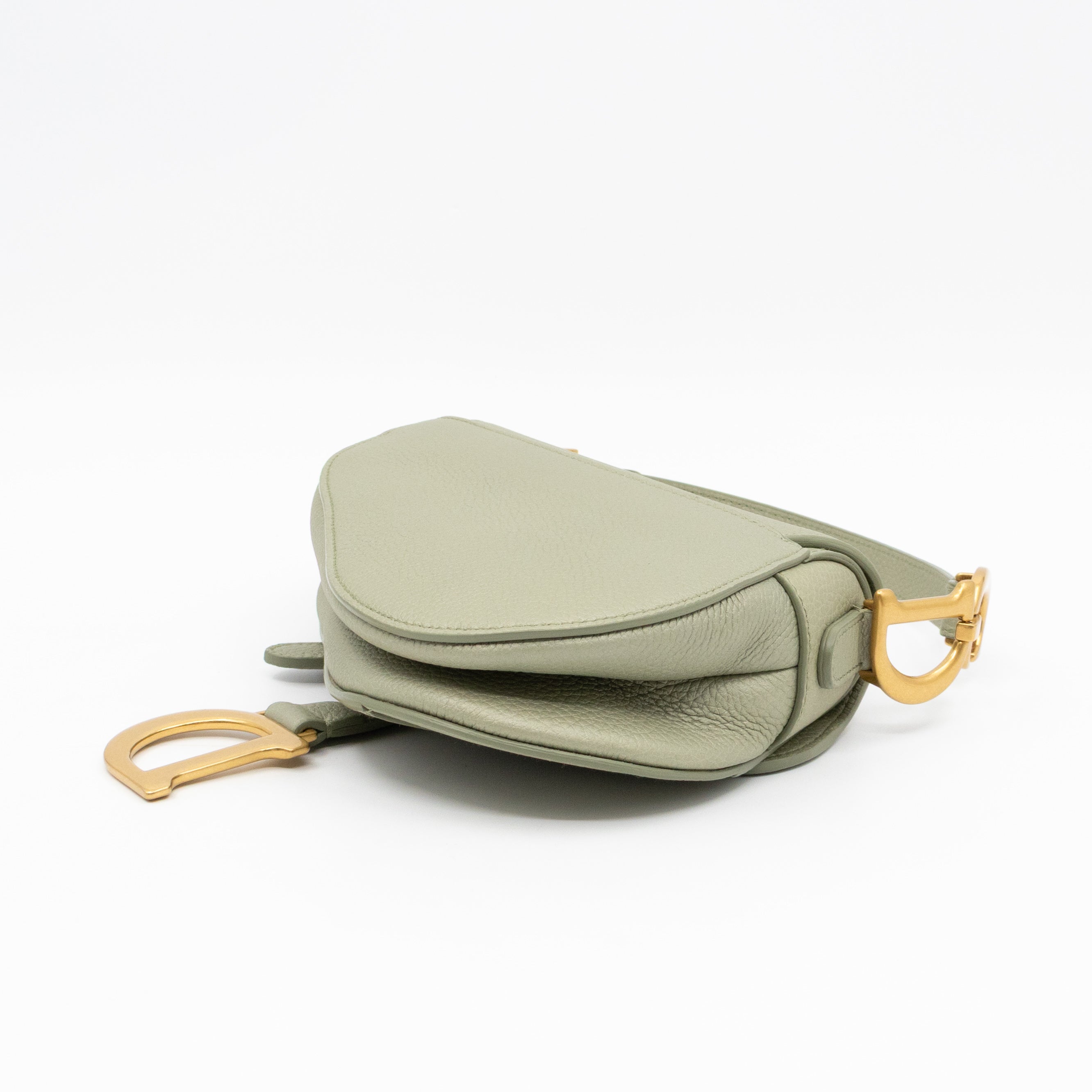 Mini Saddle Bag Light Green Leather